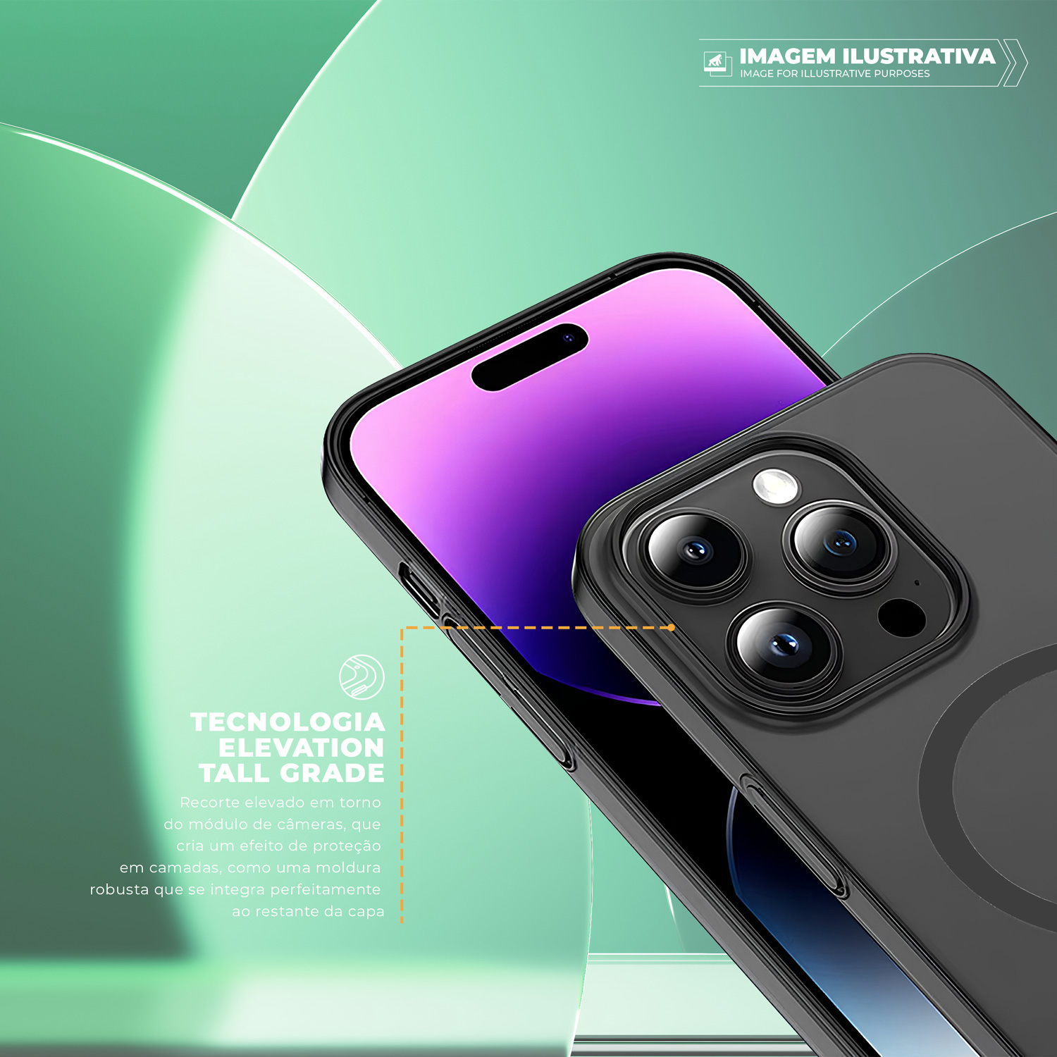 Capa para iPhone 17E - Crystal Slim Magsafe - NÃO AMARELA - Titanium - Gshield