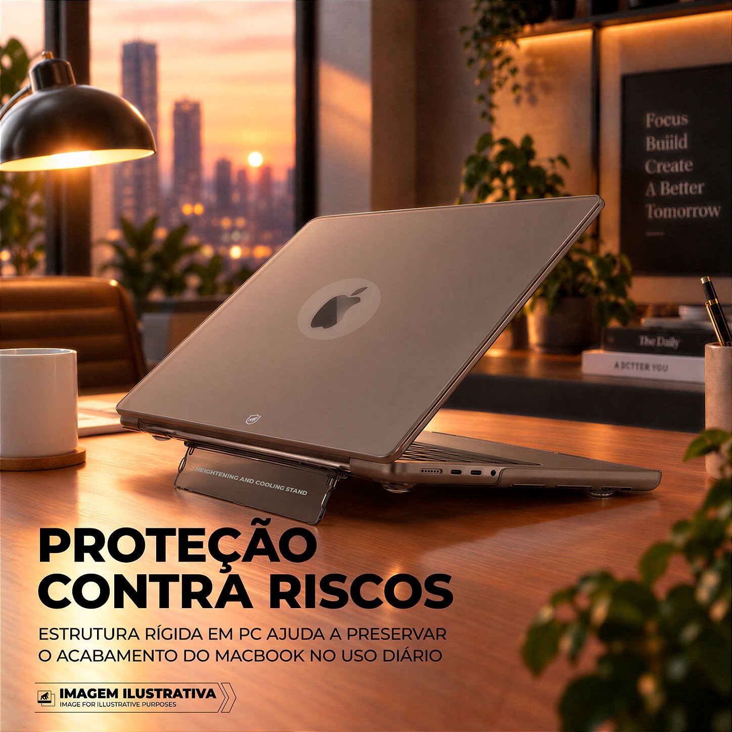 Capa Ultrafina Preta para MacBook Neo 13" com Proteção em Policarbonato Rígido, Suporte Kickstand e Ventilação Inferior - Armor Stand - Gshield
