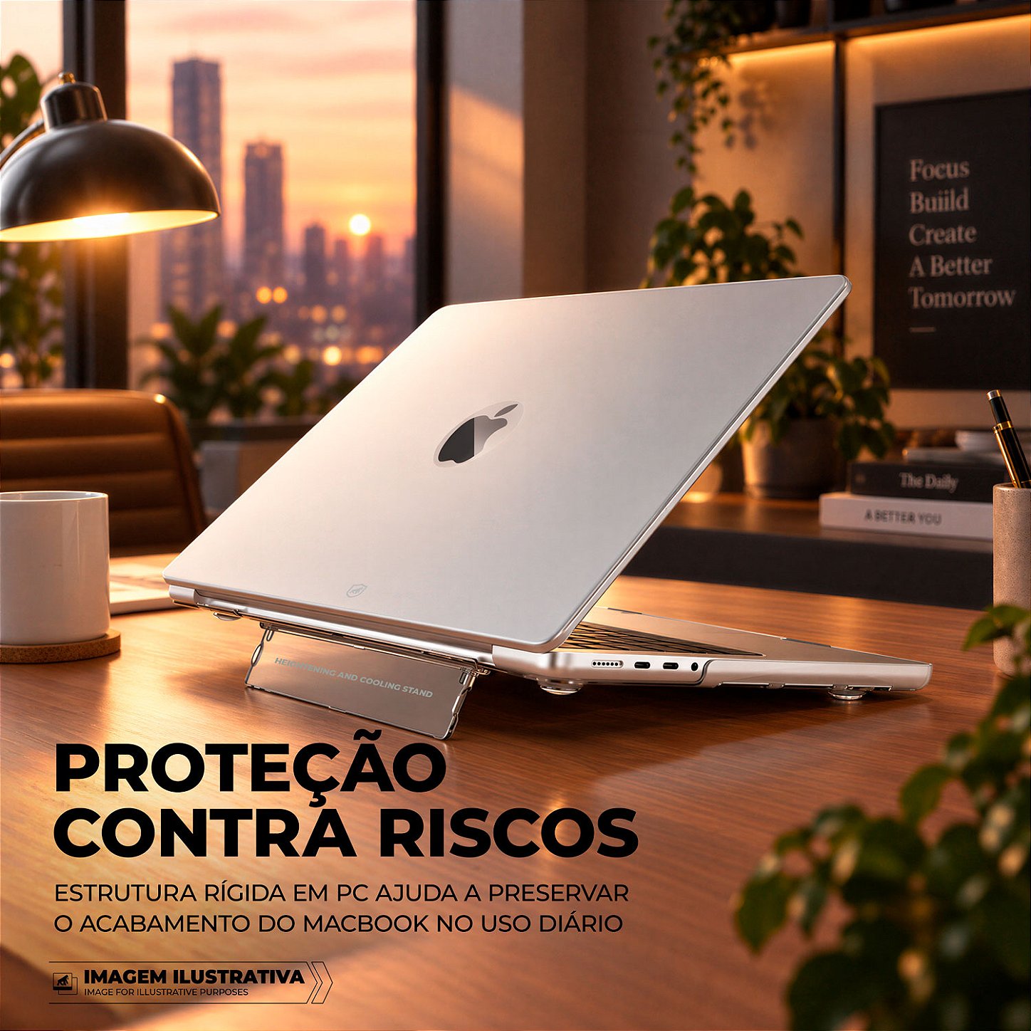 Capa Ultrafina Transparente para MacBook Neo 13" com Proteção em Policarbonato Rígido, Suporte Kickstand e Ventilação Inferior - Armor Stand - Gshield