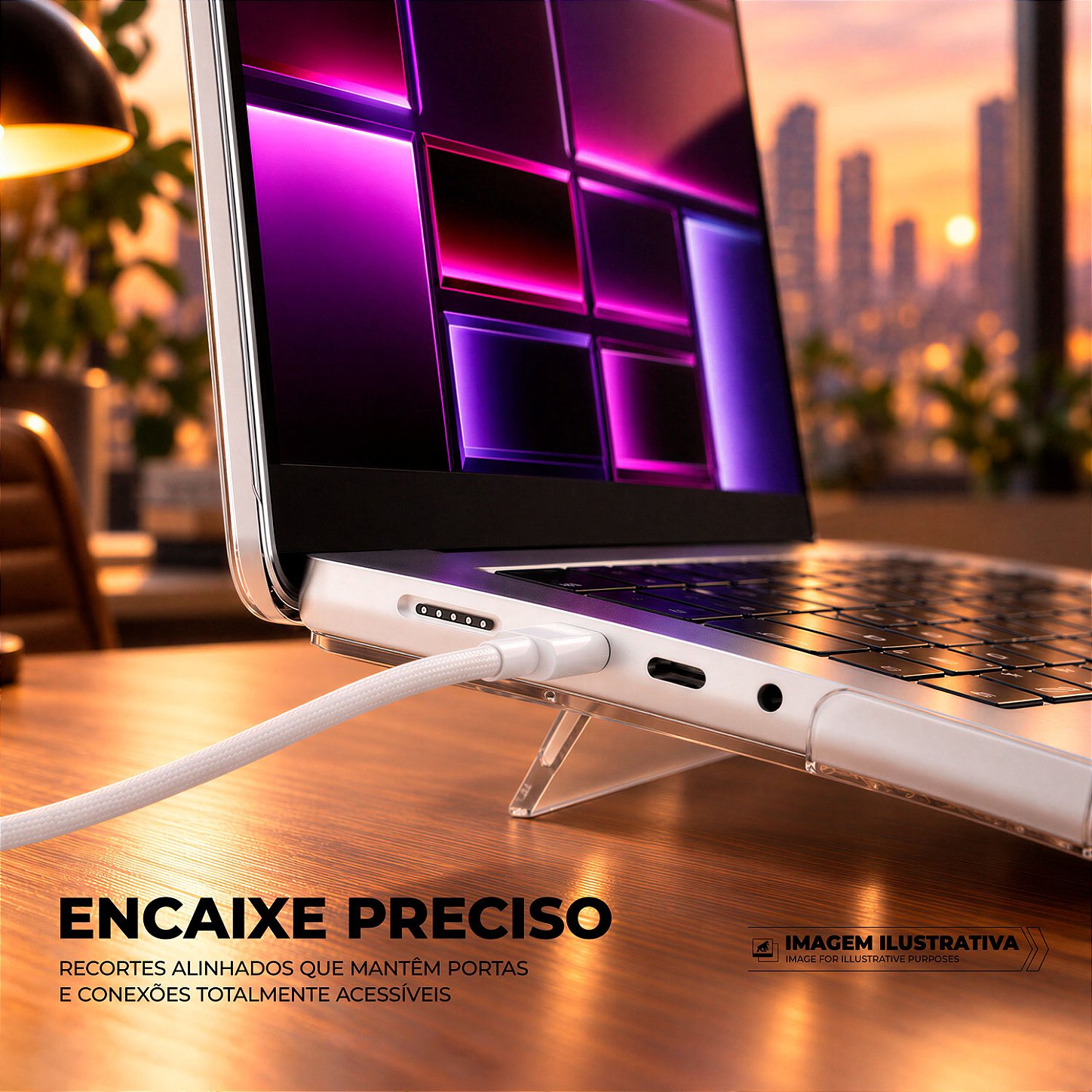 Capa Ultrafina Transparente para MacBook Neo 13" com Proteção em Policarbonato Rígido, Suporte Kickstand e Ventilação Inferior - Armor Stand - Gshield