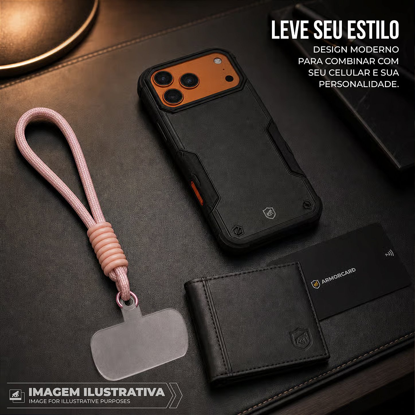 Cordão Stronger Alça de Pulso Universal 18cm em Nylon para Celular com Regulador Ajustável - Rosa - Gshield - foto 5