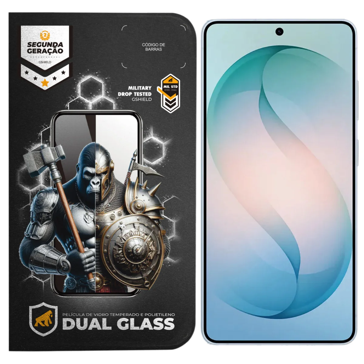 Kit Capa Raptor e Pelicula Dual Glass Preta para Samsung Galaxy S26 Ultra - Gshield