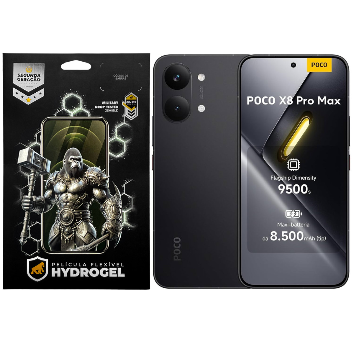 Kit Película Frontal + Traseira para Poco X8 Pro Max - Proteção Completa - Gshield