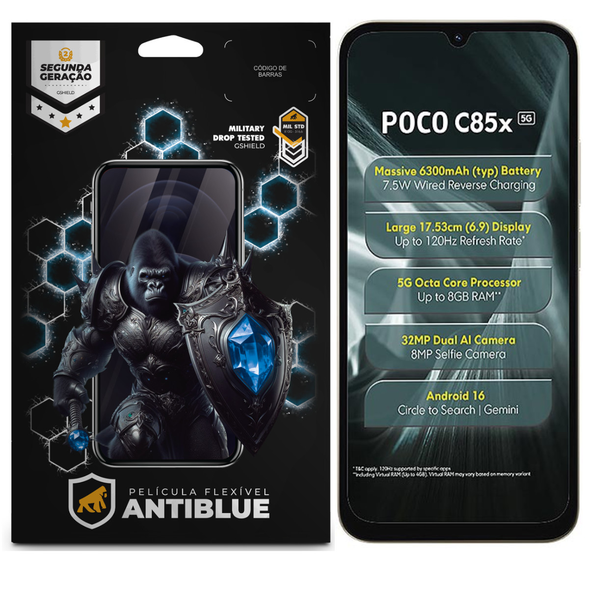 Película para Poco C85x - AntiBlue - Gshield