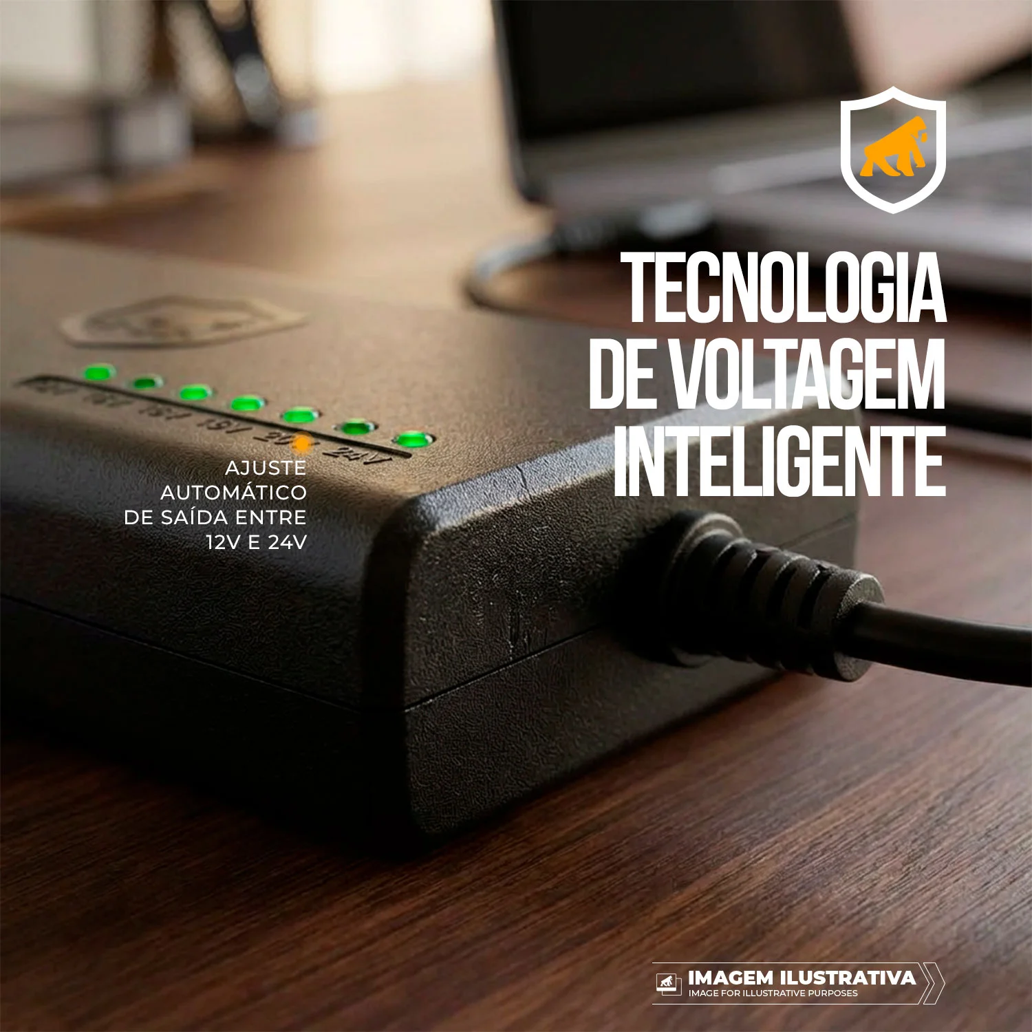 Carregador Universal para Notebook Sony 90W Bivolt Automático com 8 Conectores, Voltagem Inteligente 12V a 24V - Hybrid - Gshield - foto 3