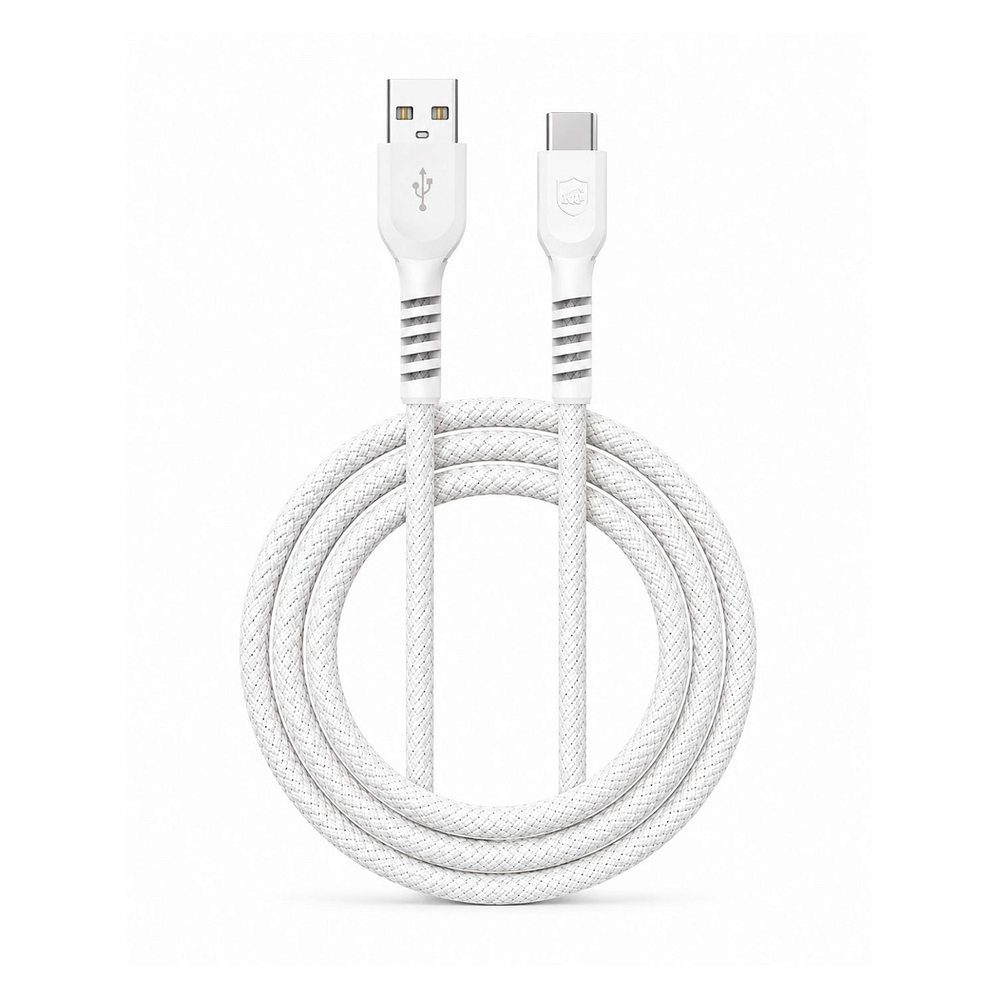 Cabo Dual Armor Tipo C/ USB-A 1M com Carregamento Rápido 18W Revestido em Nylon Balístico - Branco - Gshield