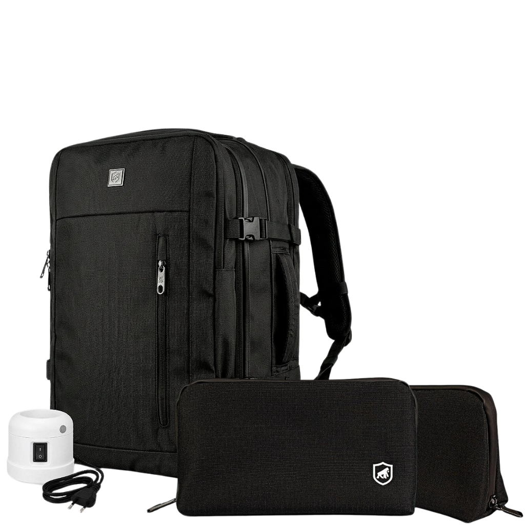Kit Mochila Mala de Mão e Bomba de Sucção Survivor + Necessaire Organizadora Discovery - Gshield