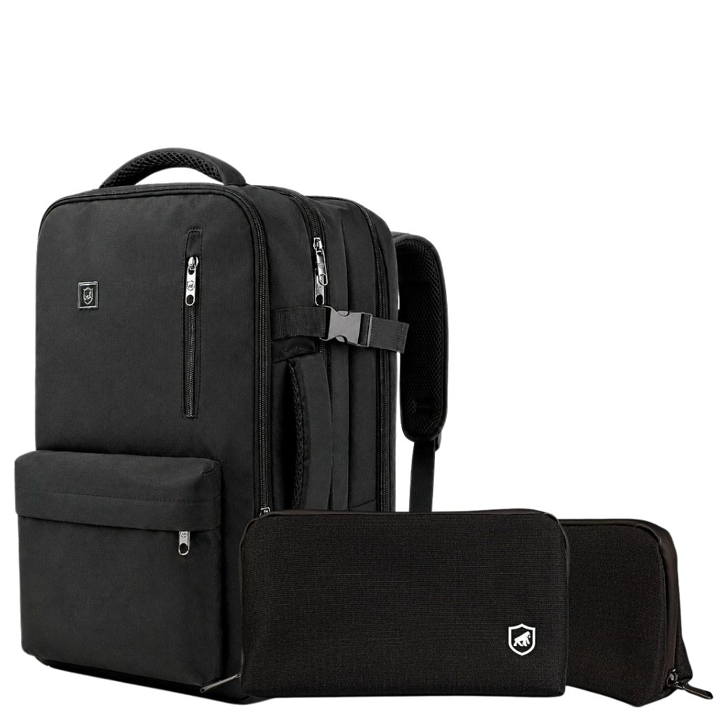 Kit Mochila Bolsa de Viagem 33L Symetric + Necessaire Organizadora Discovery - Gshield