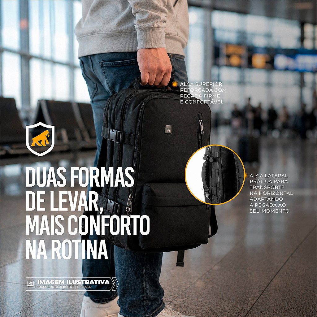 Kit Mochila Bolsa de Viagem 33L Symetric + Necessaire Organizadora Discovery - Gshield - foto 2