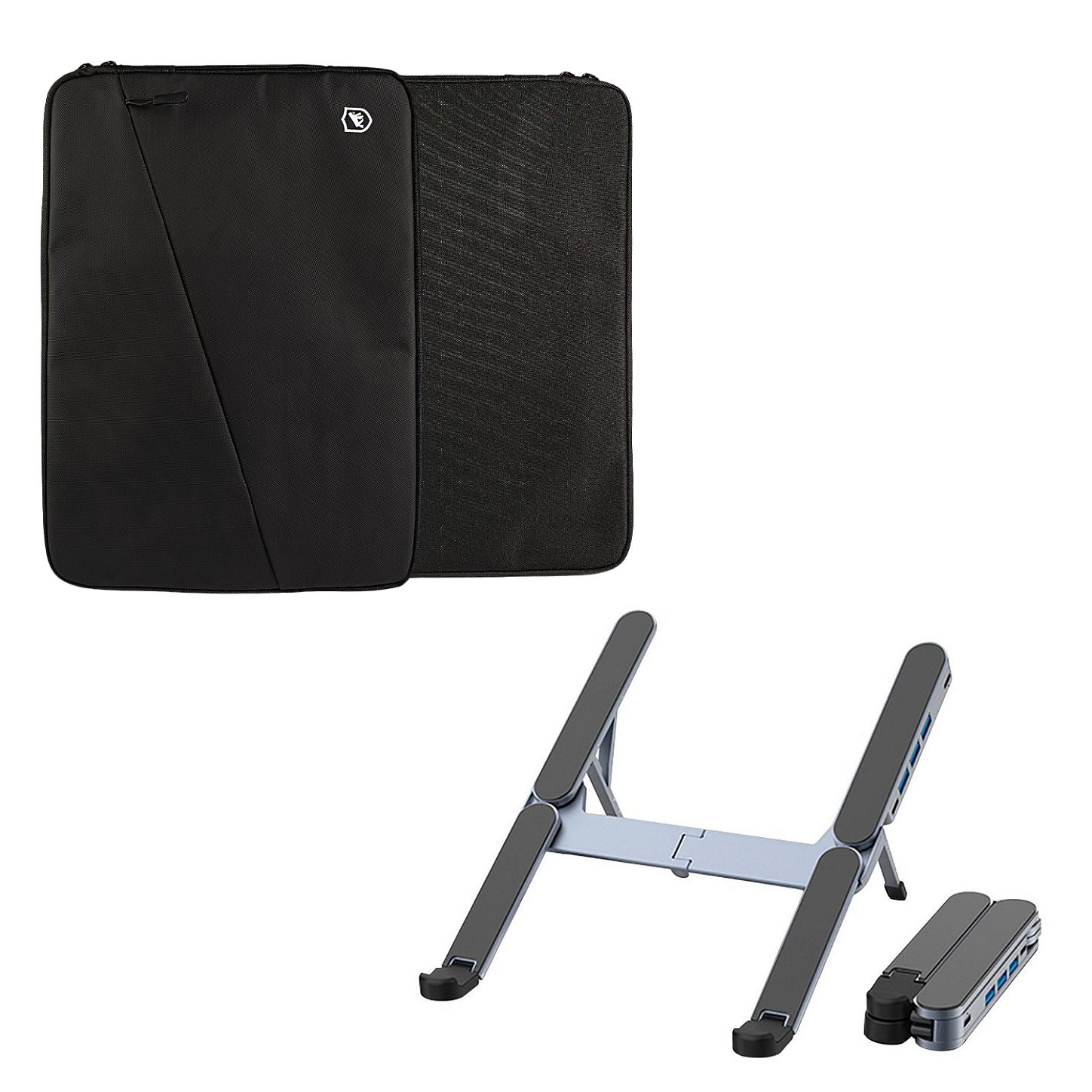 Kit Suporte Dobrável para Notebook 3 Entradas + Capa para Notebook 14"