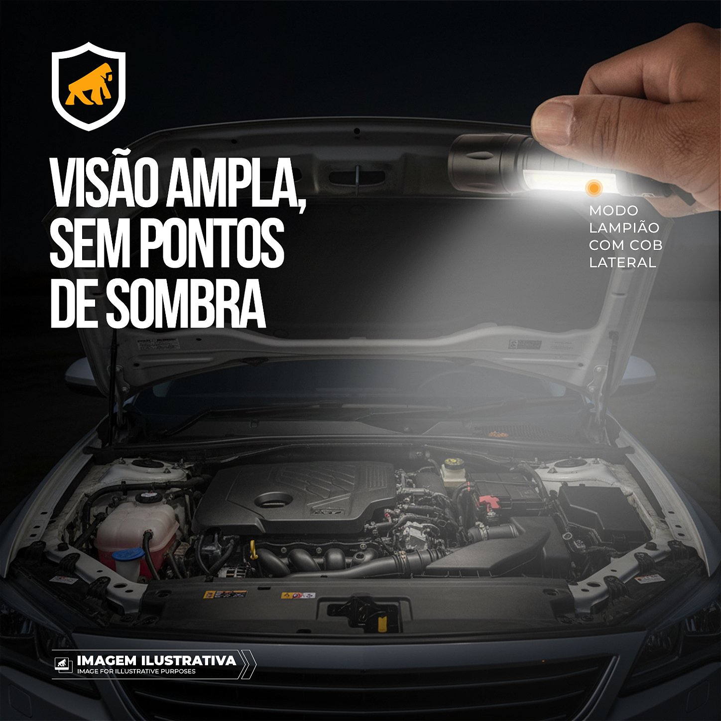 Kit Sobrevivência Faca Tática Raptor + Lanterna LED Hybrid + Acendedor Portátil Armor - Gshield
