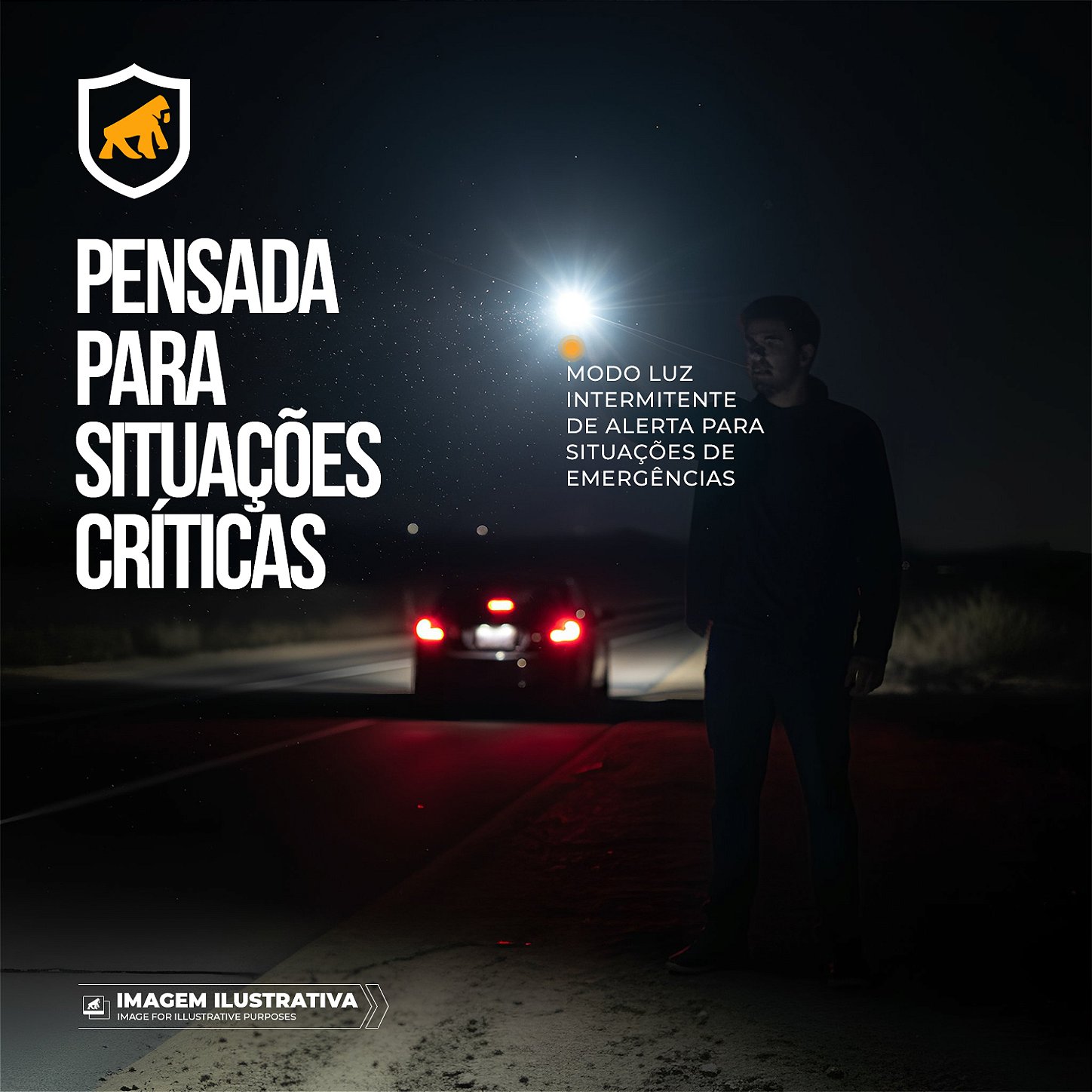 Kit Sobrevivência Faca Tática Raptor + Lanterna LED Hybrid + Acendedor Portátil Armor - Gshield