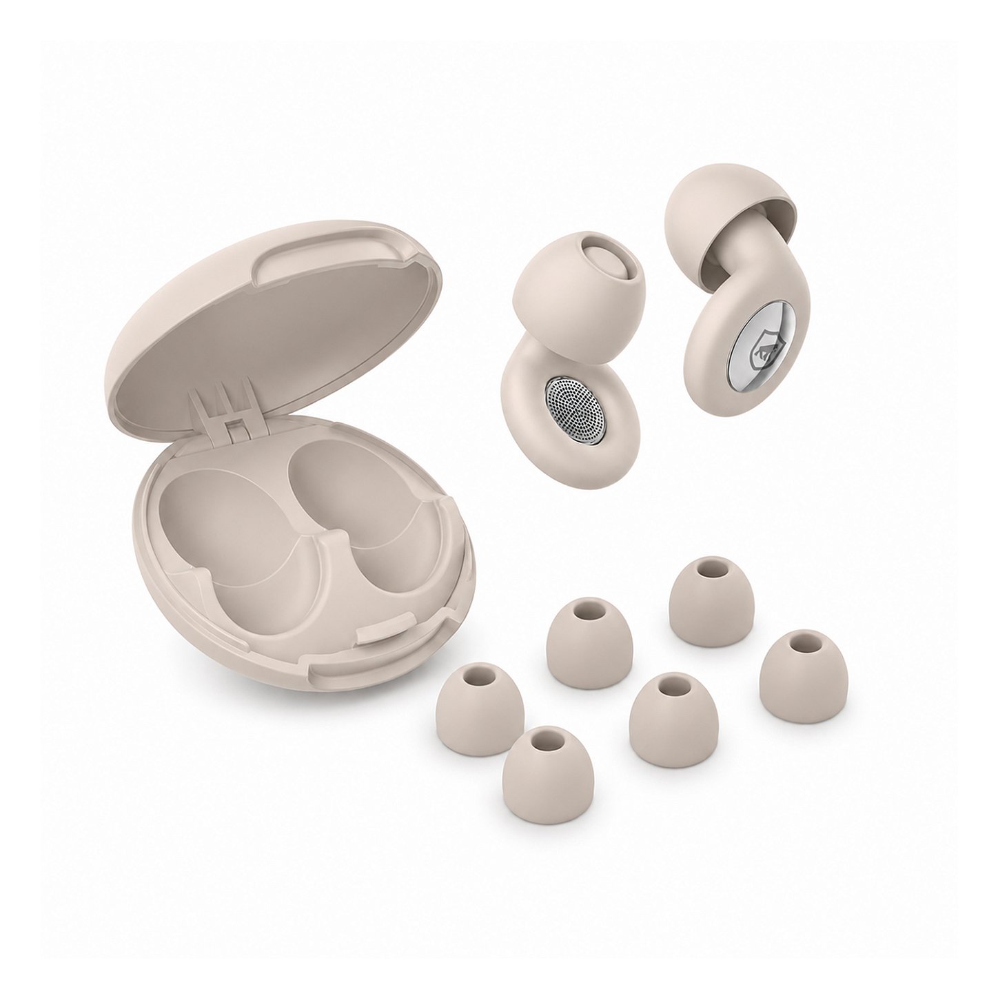 Tampão de Ouvido Earplugs Shield Calm para Proteção Auricular com Tubo de Filtro Acústico e Redução de Ruído - Bege / Preto - Gshield