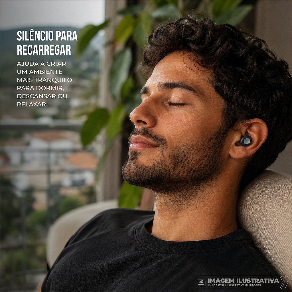 Kit Cordão Anti-Perda + Tampões de Ouvido Earplugs Shield Calm com Tubo Filtro Acústico - Preto - Gshield