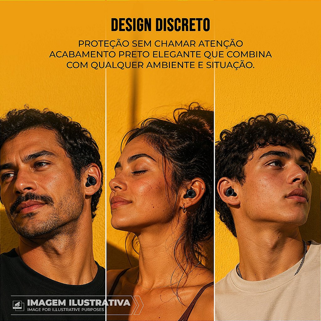Kit Cordão Anti-Perda + Tampões de Ouvido Earplugs Shieeld Spirit Reutilizável - Preto - Gshield
