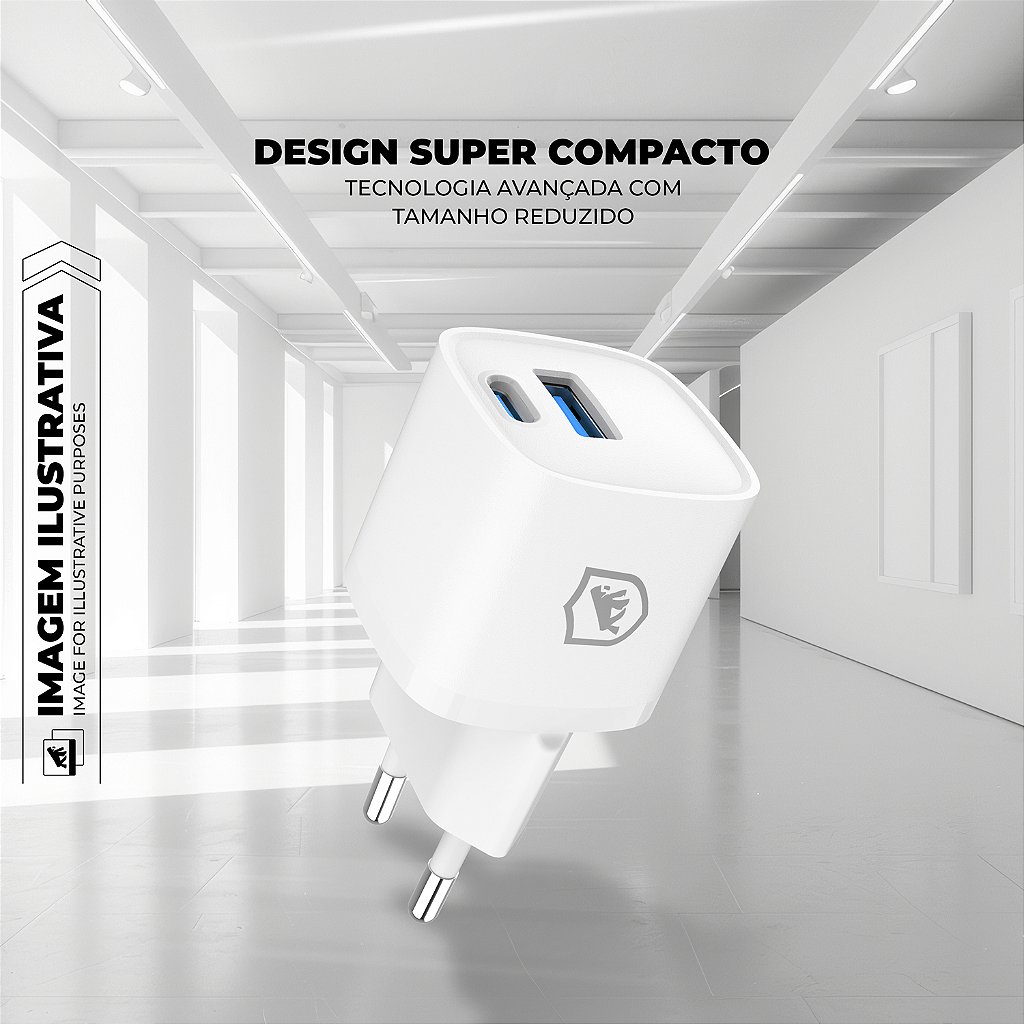 Kit Carregamento Rápido GaN 20W com Cabo 4 em 1 65W USB-C Lightning - Gshield