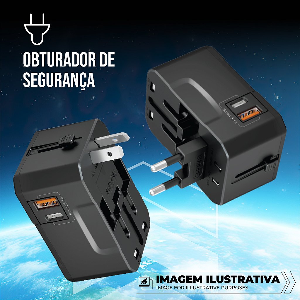 Kit Carregador Universal Turbo Power Delivery + Cabo Dual Shock Tipo C / Type C 1.2m - Gshield