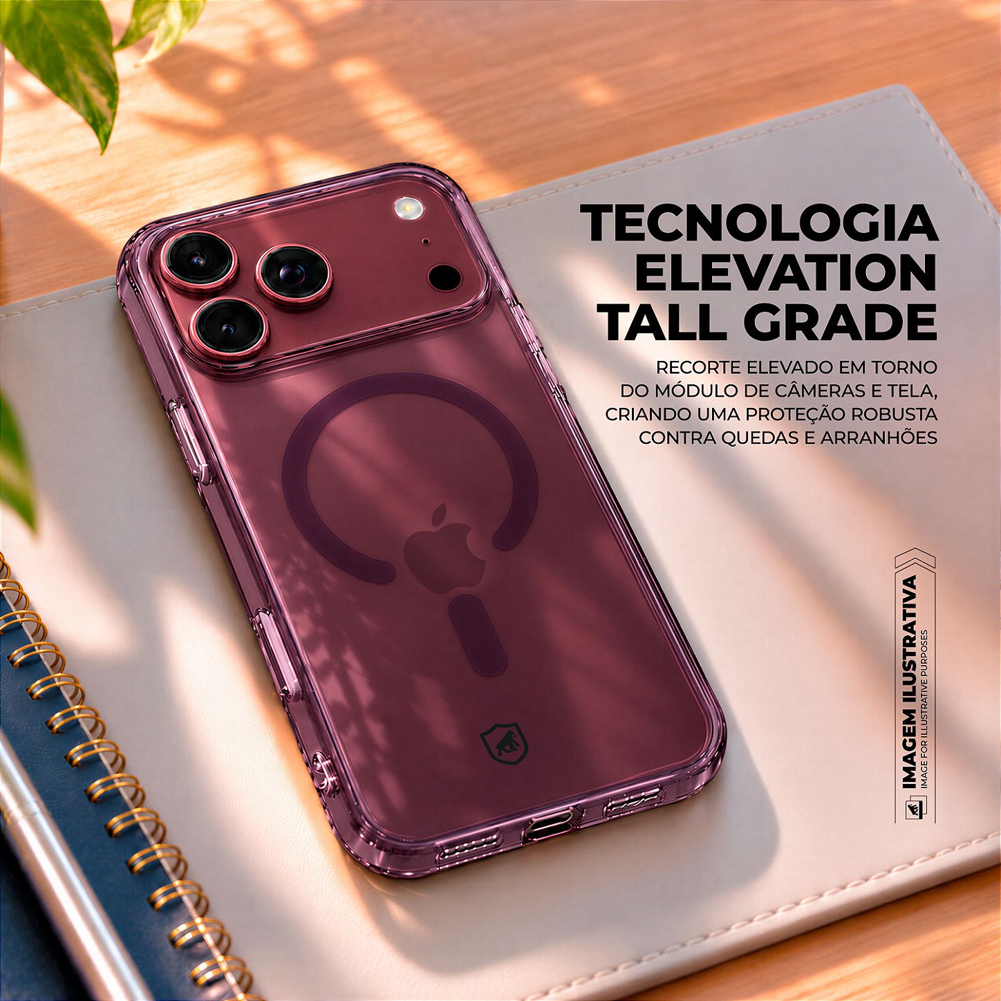 Capa para iPhone 17 Pro / 18 Pro - Crystal Slim Magsafe - NÃO AMARELA - Bordô - Gshield - foto 6