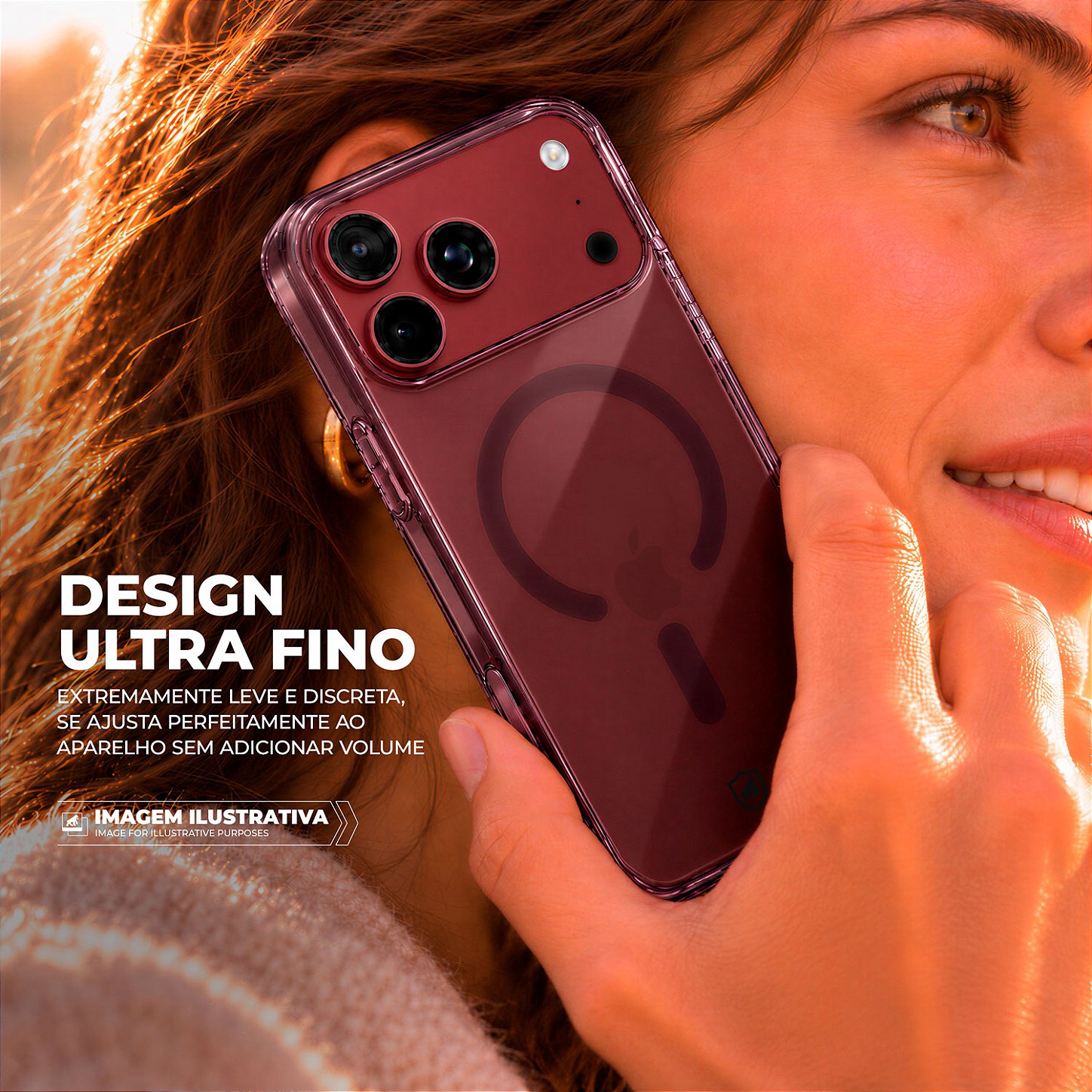 Capa para iPhone 17 Pro / 18 Pro - Crystal Slim Magsafe - NÃO AMARELA - Bordô - Gshield - foto 2