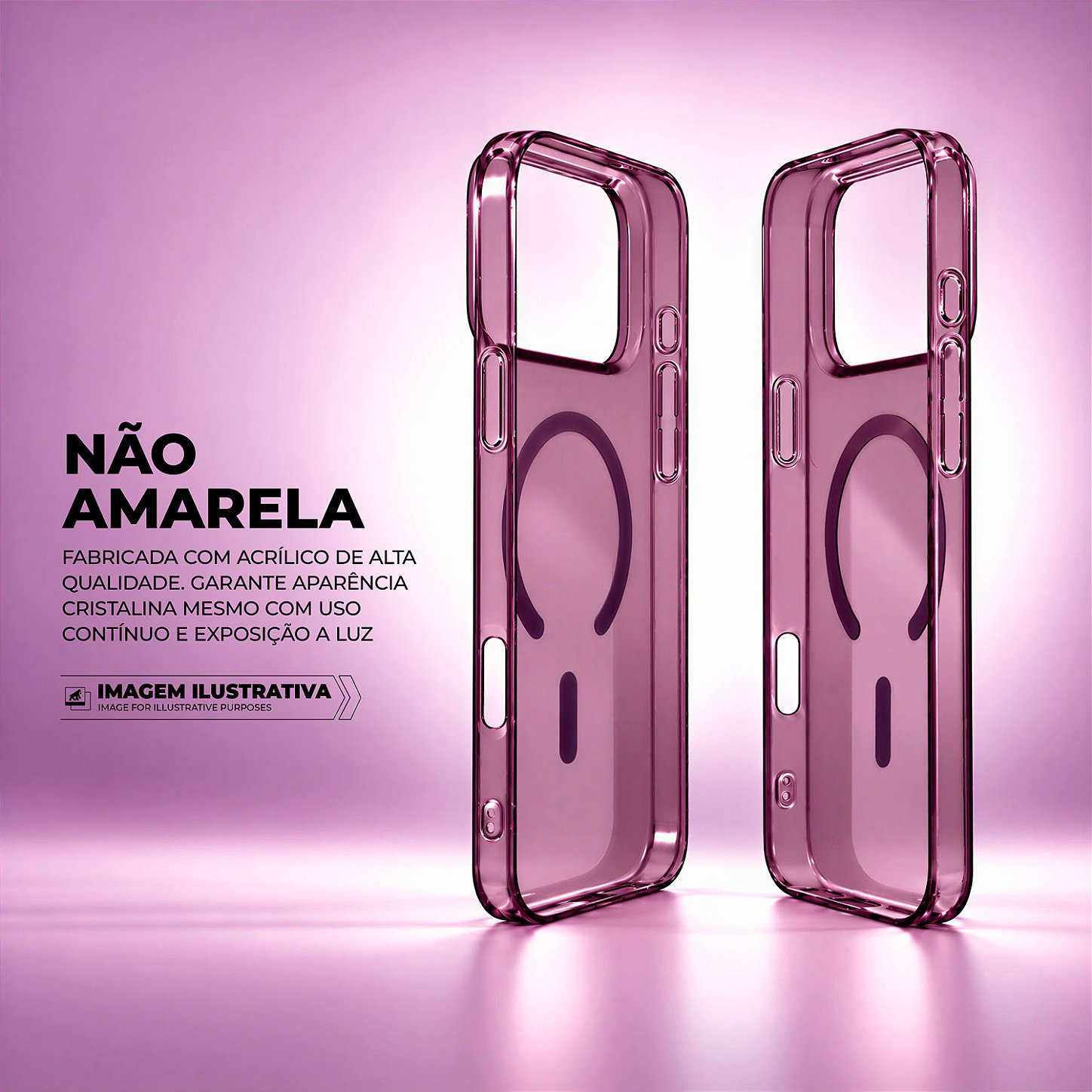 Capa para iPhone 17 Pro / 18 Pro - Crystal Slim Magsafe - NÃO AMARELA - Bordô - Gshield - foto 5