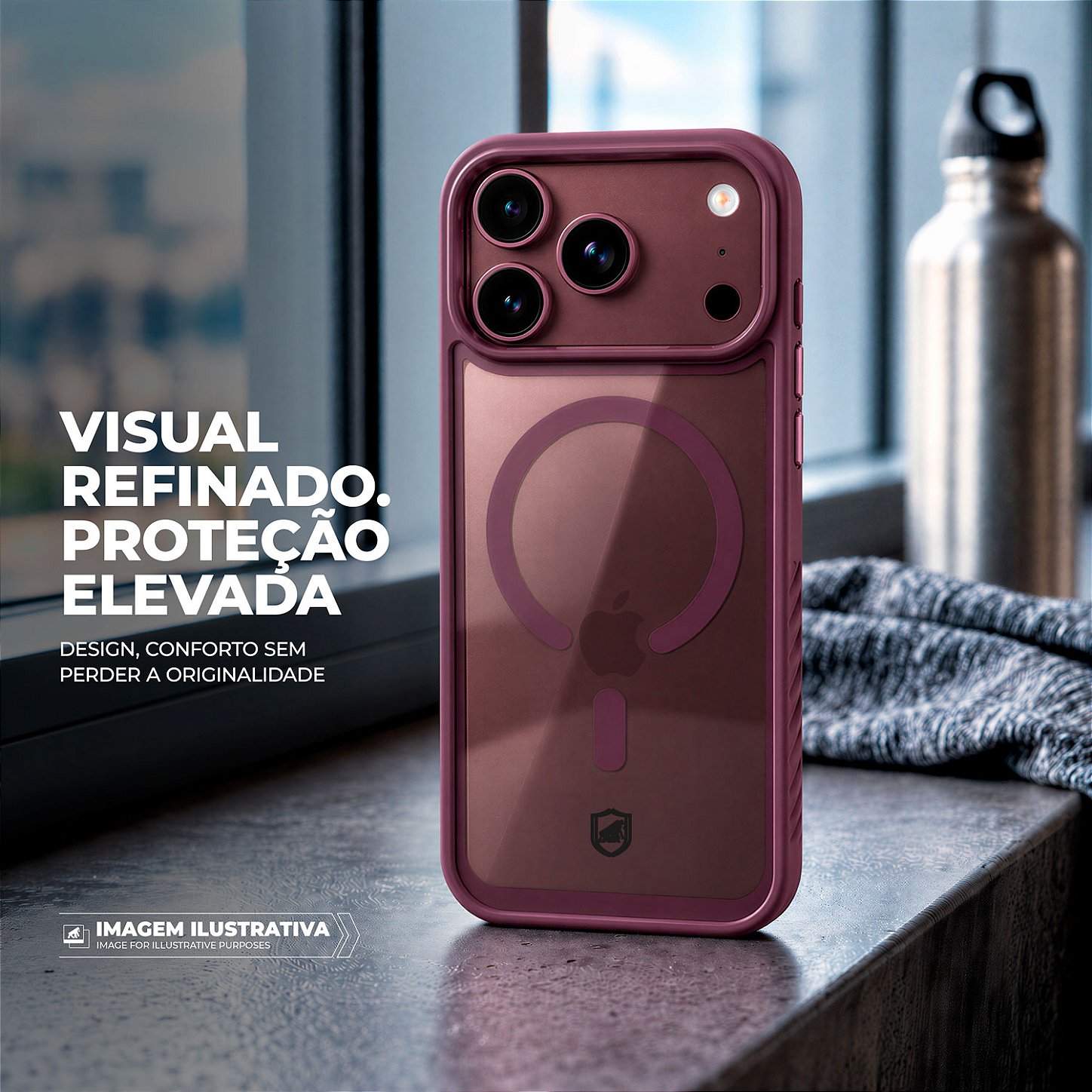 Capa para iPhone 17 Pro / 18 Pro - Magsafe Wave Bordô - Gshield - foto 7