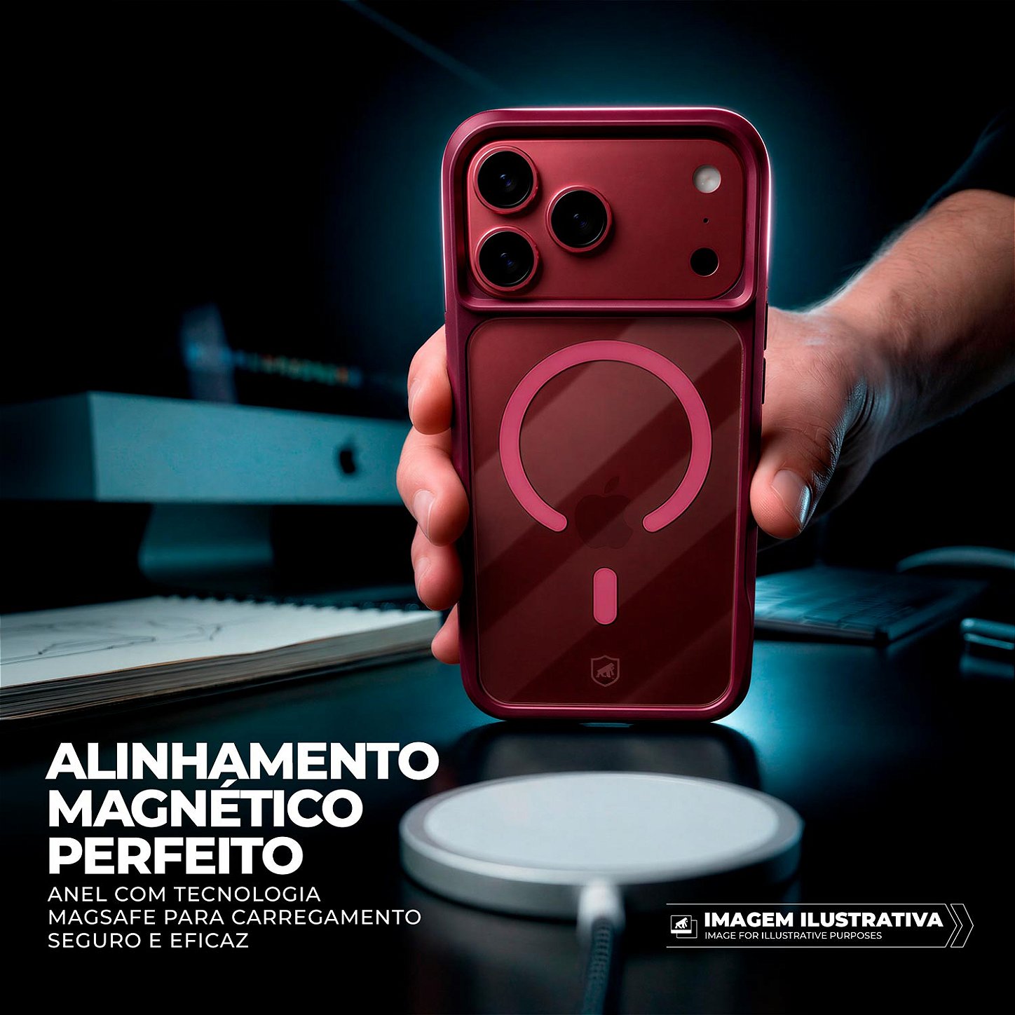 Capa para iPhone 17 Pro / 18 Pro - Octacore Magsafe - Bordô - Gshield - foto 5