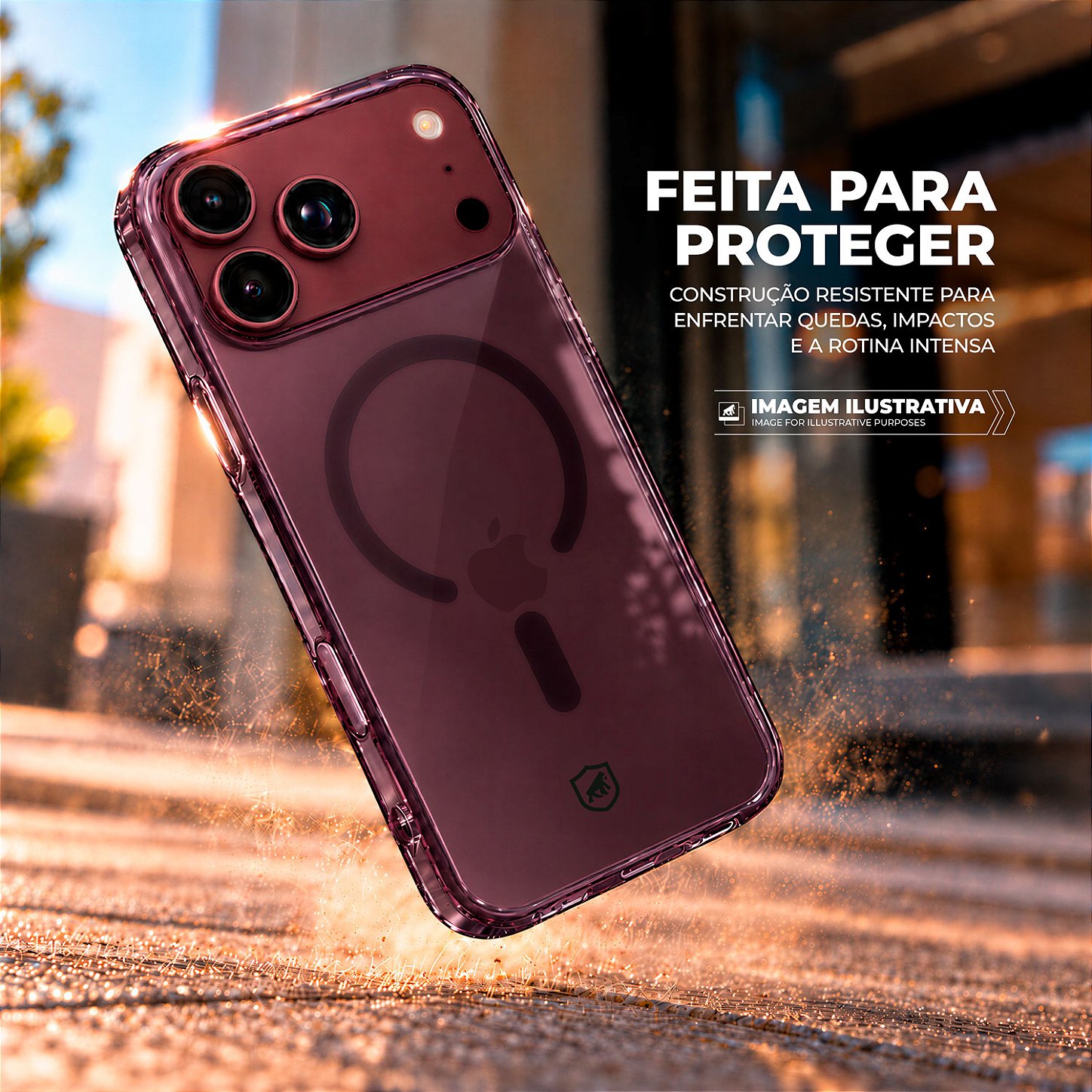 Capa para iPhone 17 Pro Max / 18 Pro Max - Crystal Slim Magsafe - NÃO AMARELA - Bordô - Gshield - foto 4