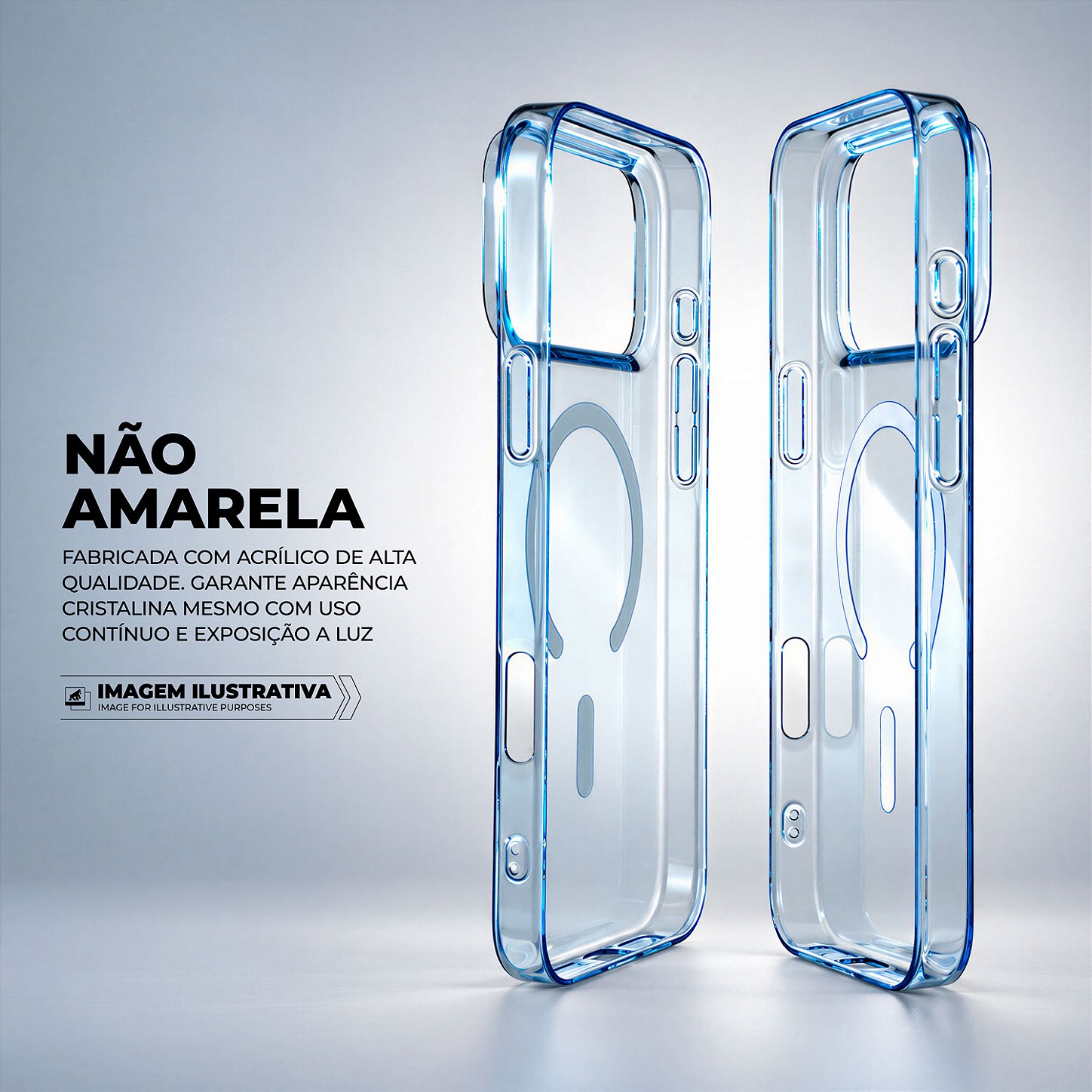 Capa para iPhone 17 Pro Max / 18 Pro Max - Crystal Slim Magsafe - NÃO AMARELA - Glacial - Gshield - foto 3