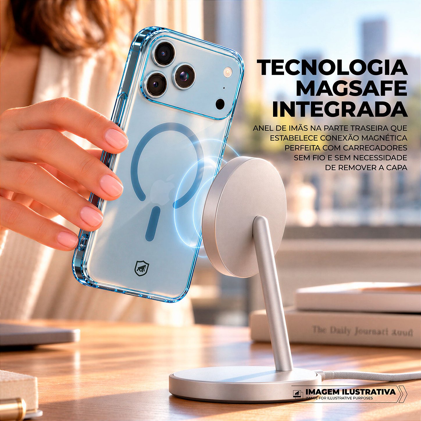 Capa para iPhone 17 Pro Max / 18 Pro Max - Crystal Slim Magsafe - NÃO AMARELA - Glacial - Gshield - foto 4