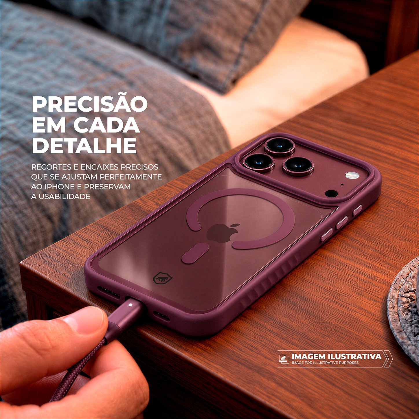Capa para iPhone 17 Pro Max / 18 Pro Max - Magsafe Wave Bordô - Gshield - foto 5