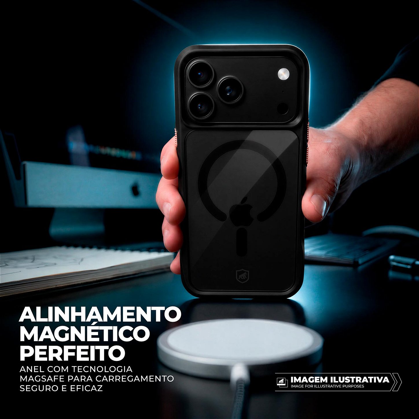 Capa para iPhone 17 Pro Max / 18 Pro Max - Octacore Magsafe - Preta - Gshield - foto 5