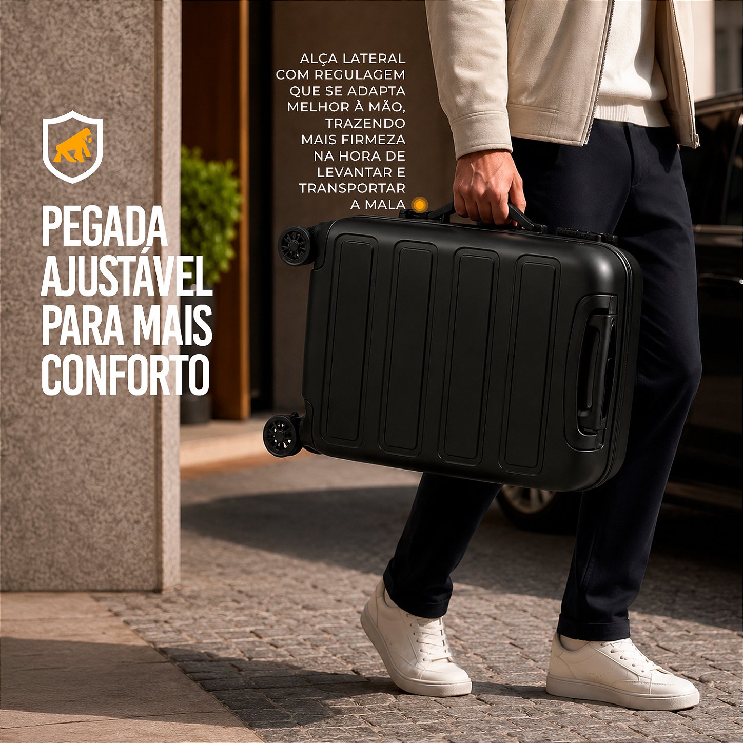 Mala de bordo para Viagem - Com Alça Lateral e Entrada USB-A - Armor - Gshield - foto 7