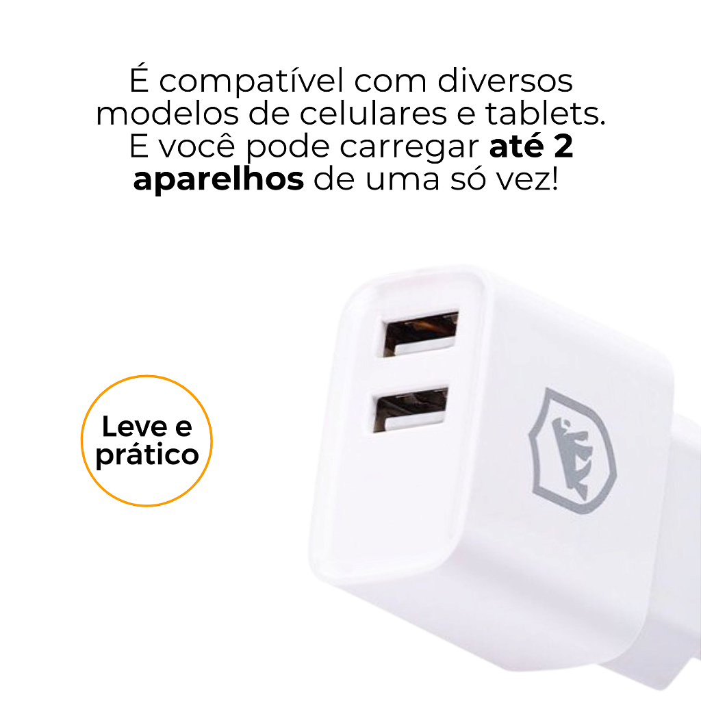 Kit Carregador de Parede Flex USB-A 12W + Cabo Nylon Kevlar USB-A / Tipo-C 1,5M - Branco - Gshield - foto 5