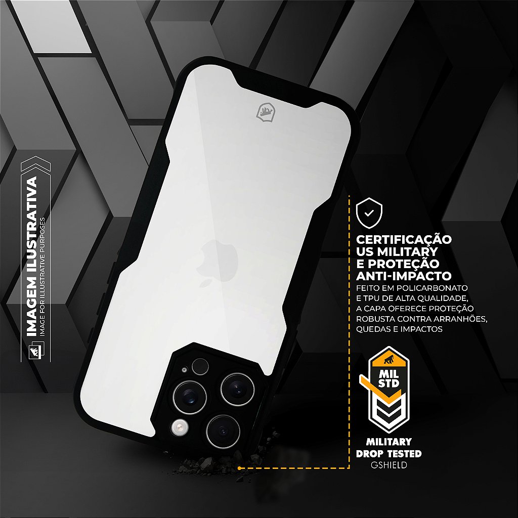 Capa para iPhone 18 Pro - Dual Shock Sense Preta - Gshield - foto 5