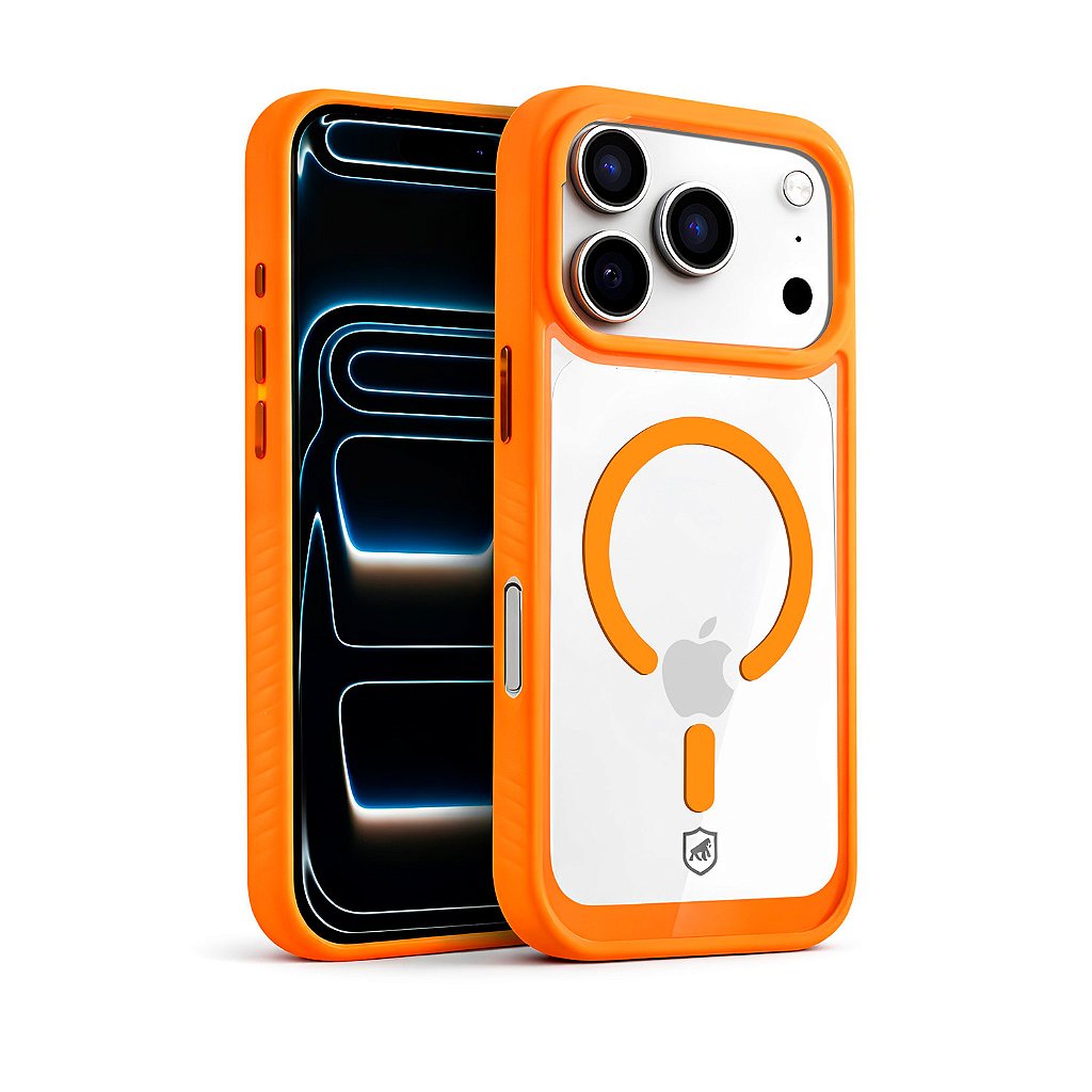 Capa para iPhone 18 Pro - Magsafe Wave Transparente - Laranja - Gshield