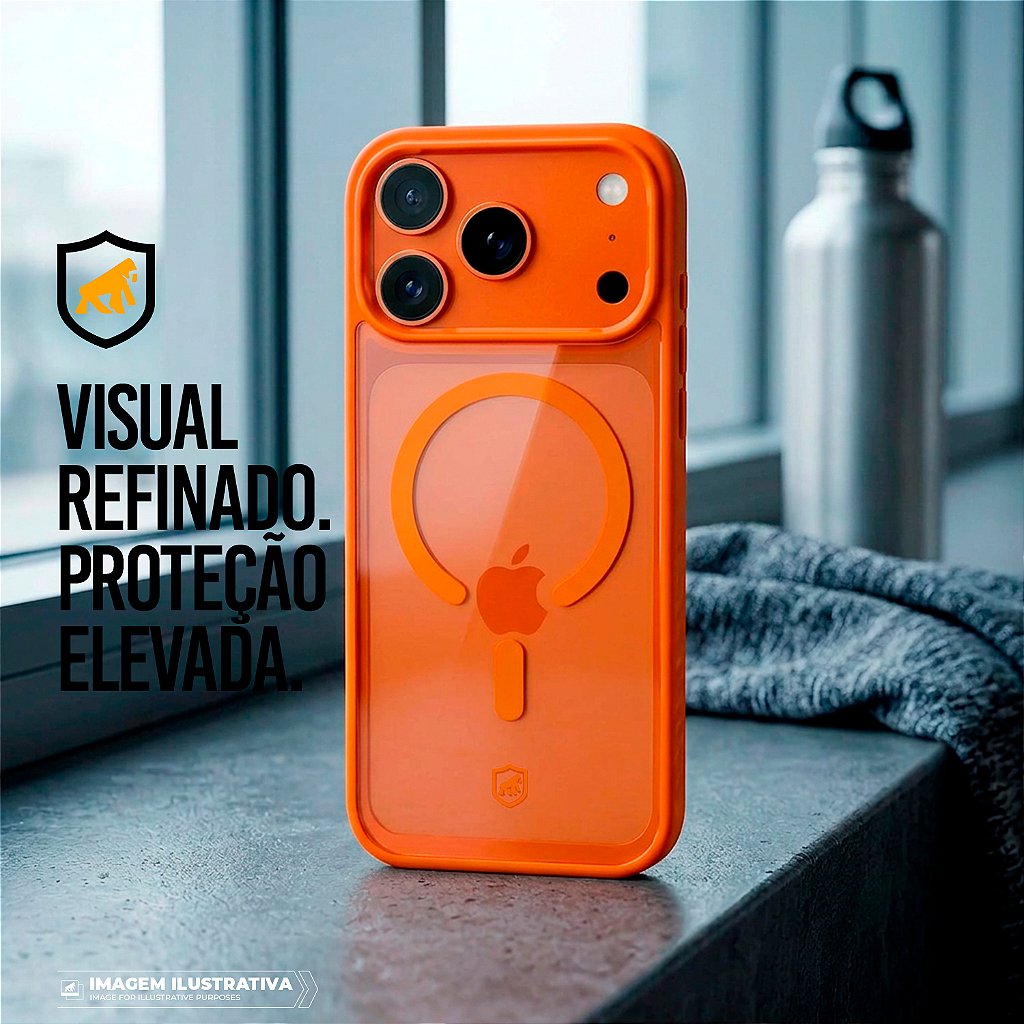 Capa para iPhone 18 Pro - Magsafe Wave Transparente - Laranja - Gshield - foto 3