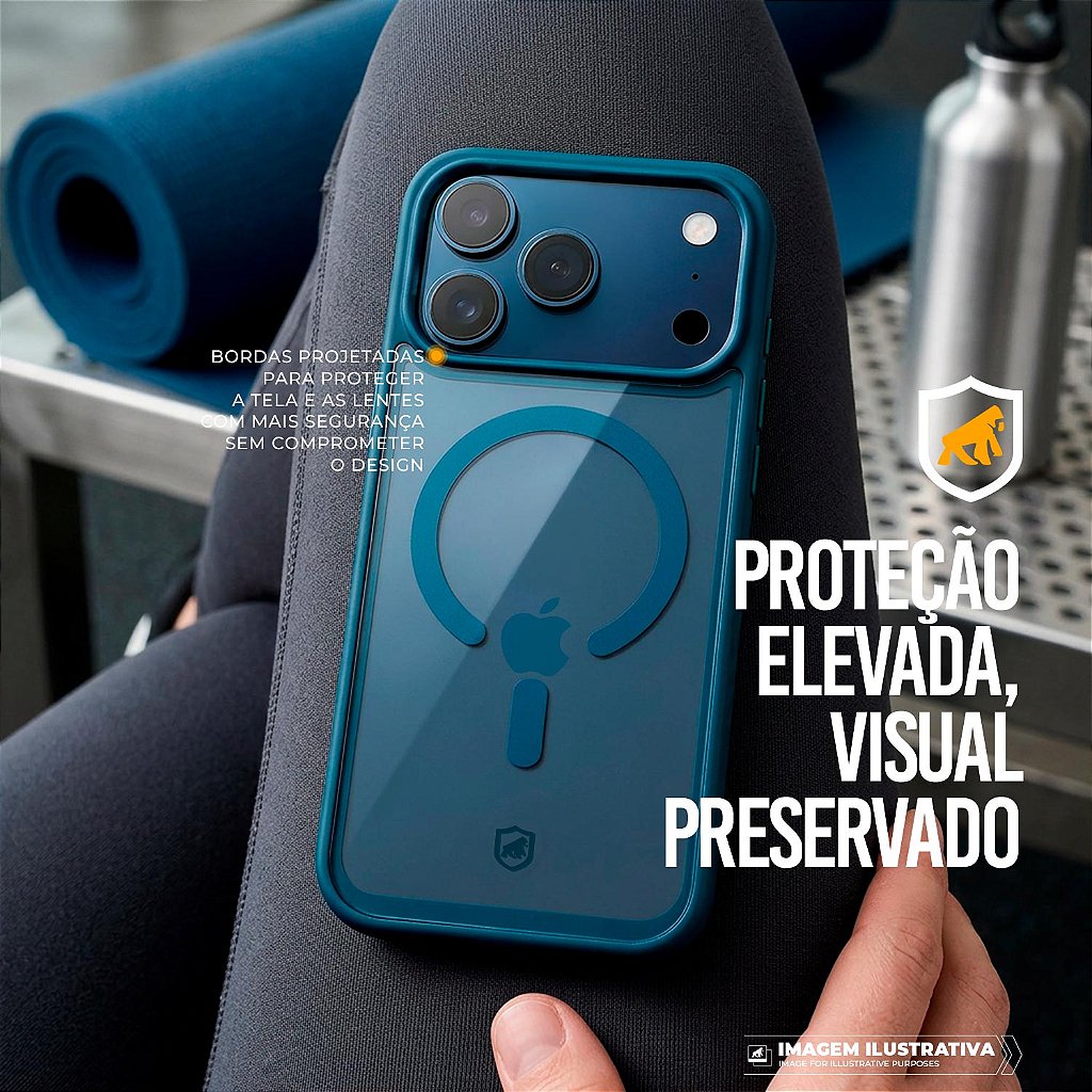 Capa para iPhone 18 Pro - Magsafe Wave Transparente - Azul - Gshield - foto 5