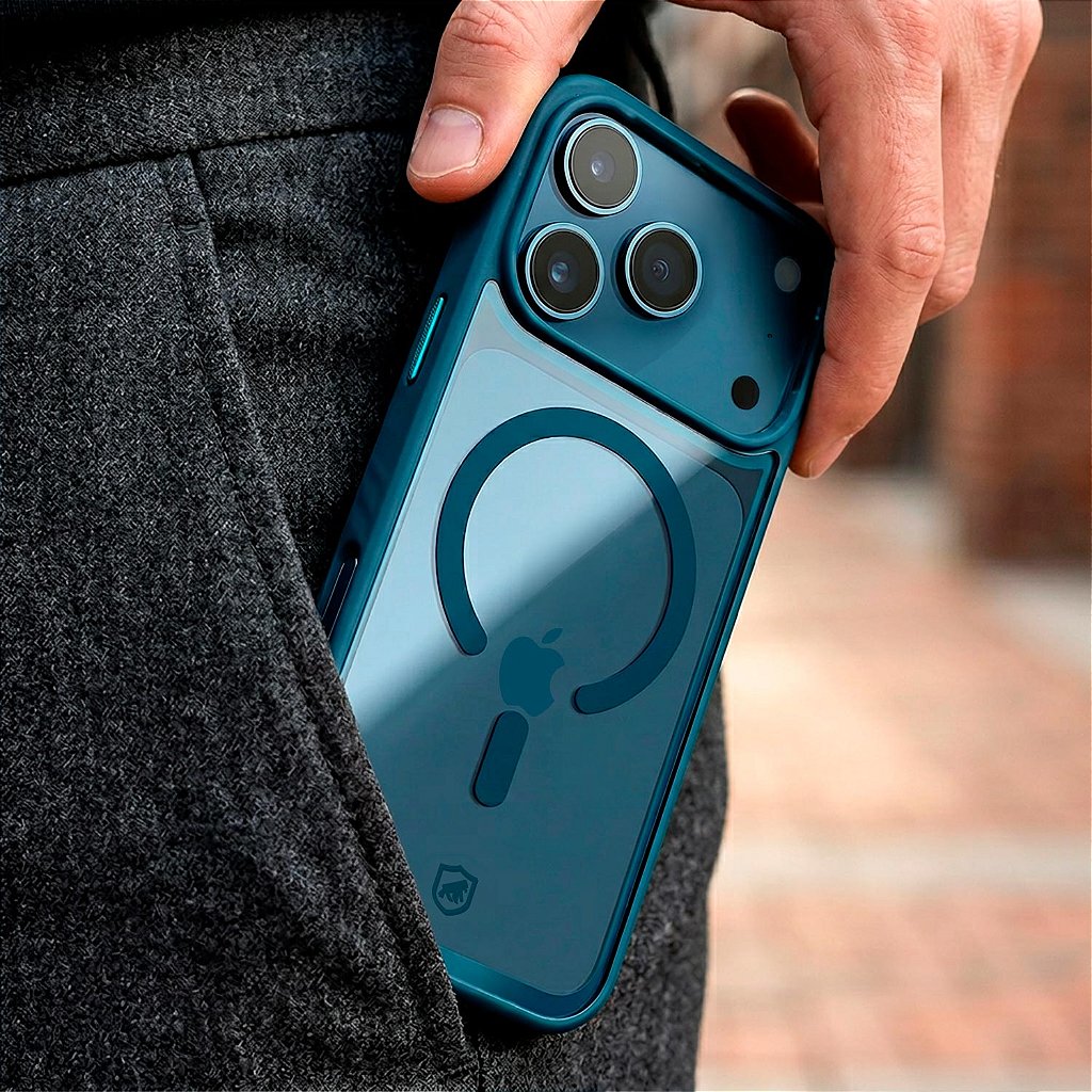 Capa para iPhone 18 Pro - Magsafe Wave Transparente - Azul - Gshield - foto 4
