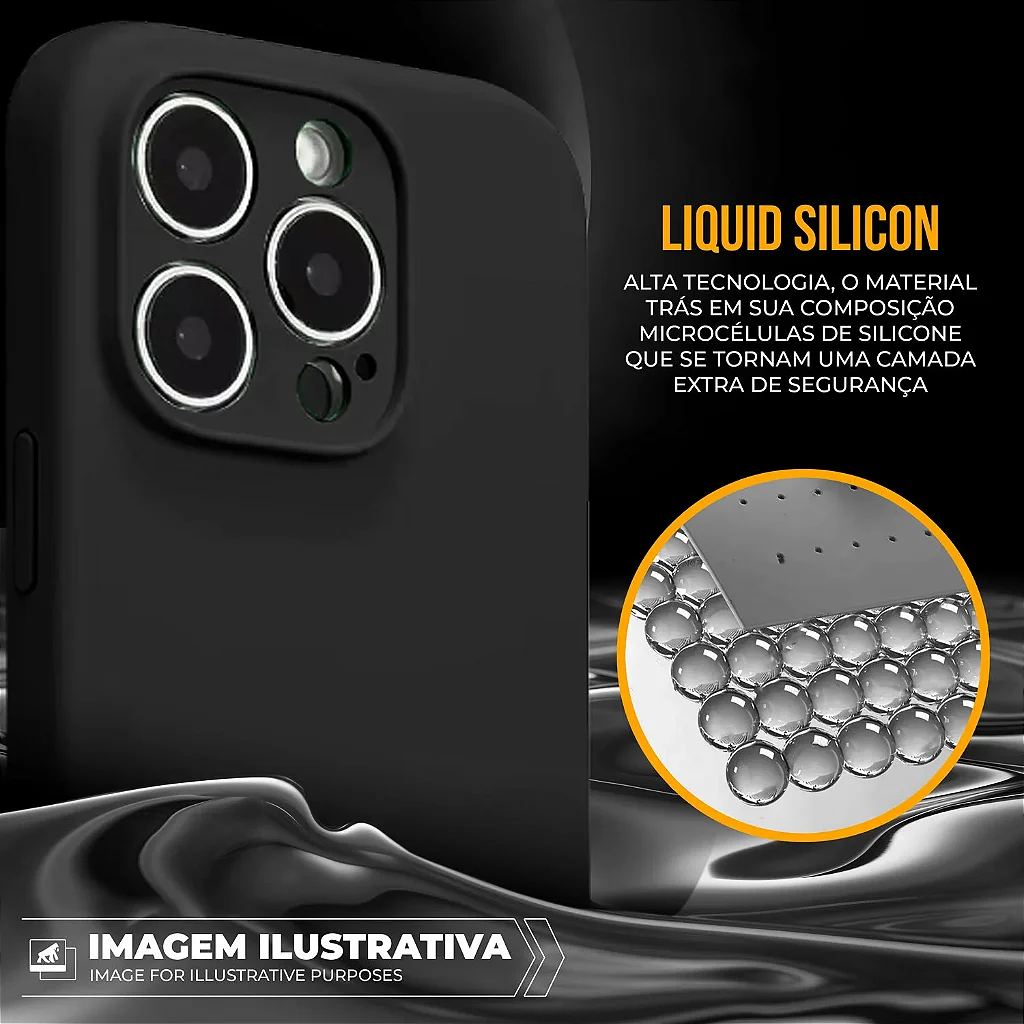 Capa para iPhone 18 Pro Max - Silicon Premium Preta - Gshield