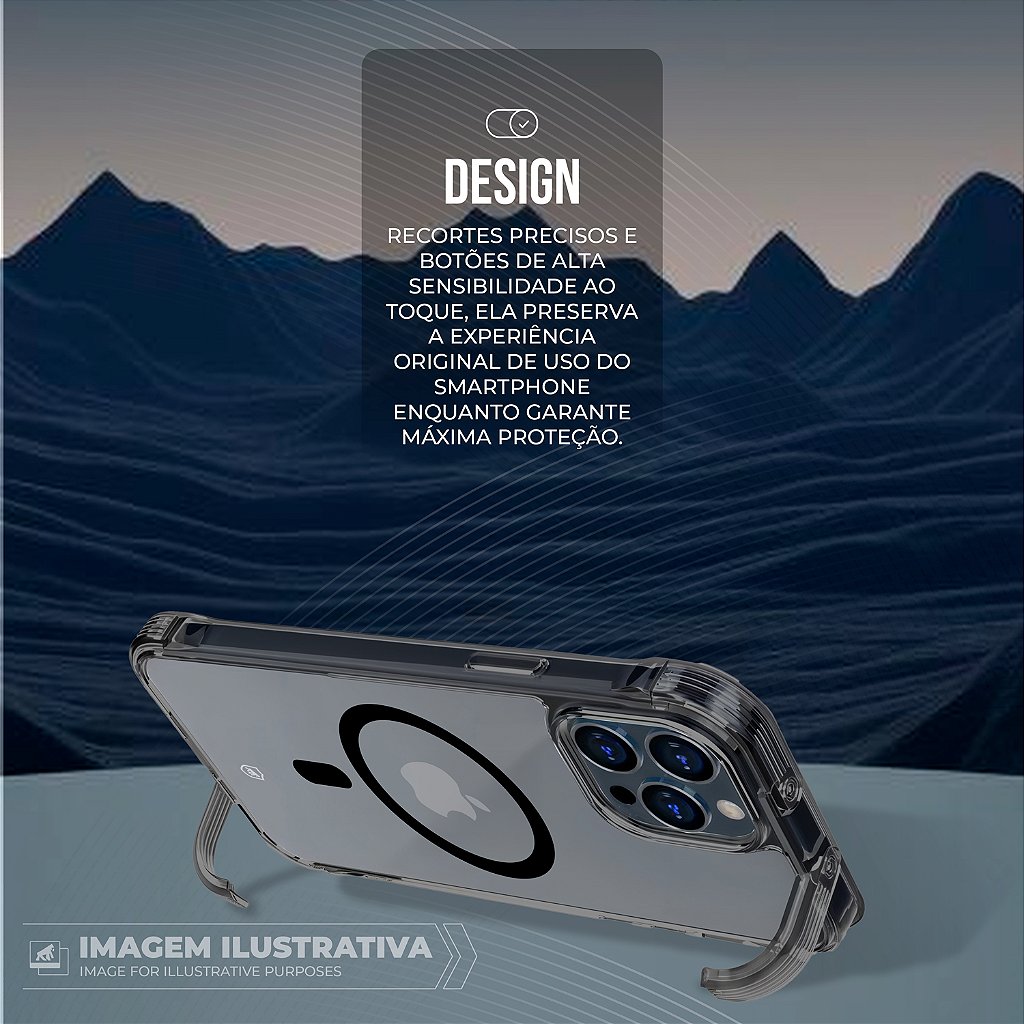 Capa para iPhone 18 Pro - Lybrid Magsafe - Preta - Gshield