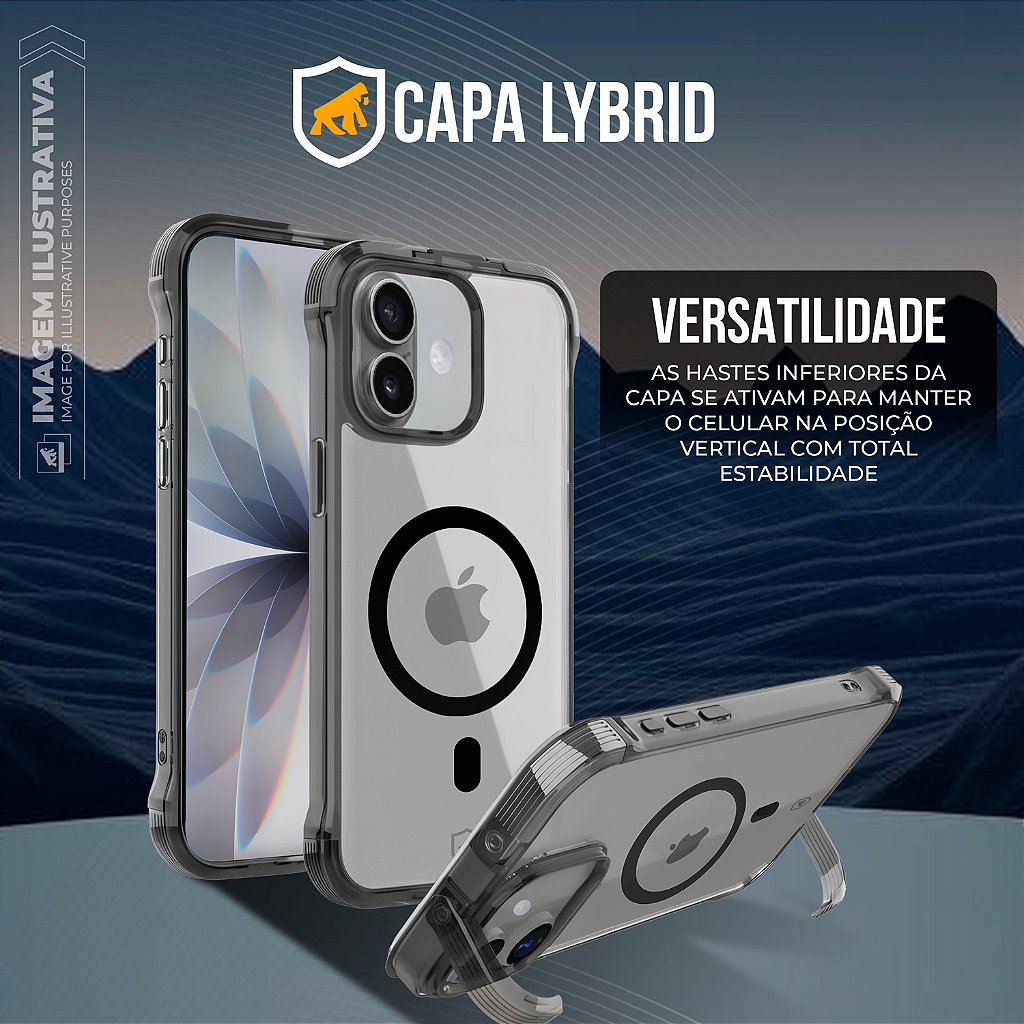 Capa para iPhone 18 Pro - Lybrid Magsafe - Preta - Gshield