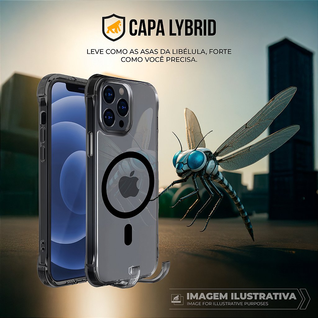Capa para iPhone 18 Pro - Lybrid Magsafe - Preta - Gshield