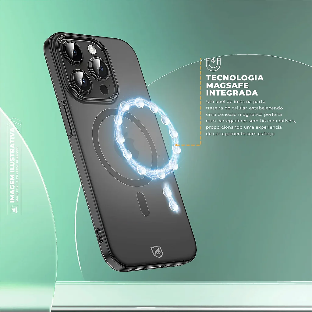 Capa para iPhone 18 Pro - Crystal Slim Magsafe - NÃO AMARELA - Titanium - Gshield