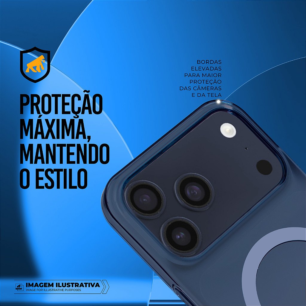Capa para iPhone 18 Pro Max - Crystal Slim Magsafe - NÃO AMARELA - Azul - Gshield