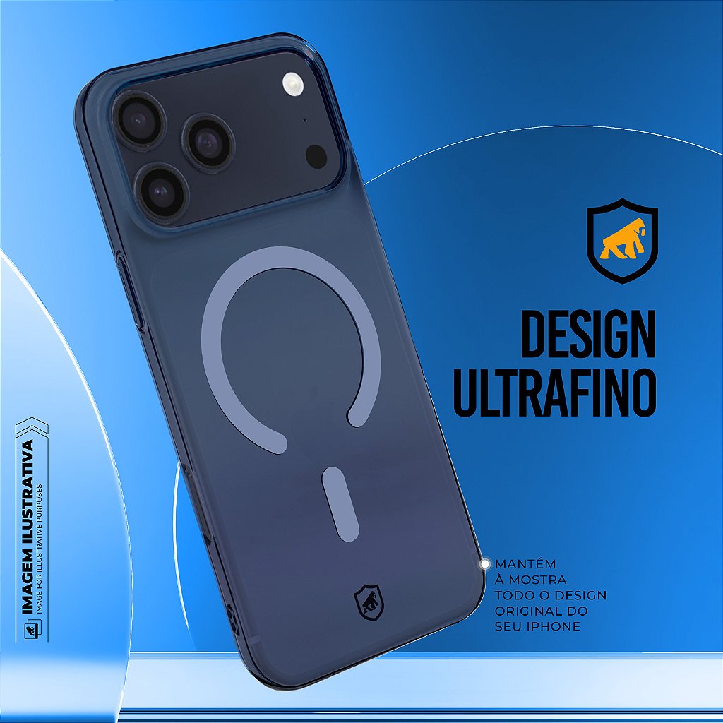Capa para iPhone 18 Pro Max - Crystal Slim Magsafe - NÃO AMARELA - Azul - Gshield