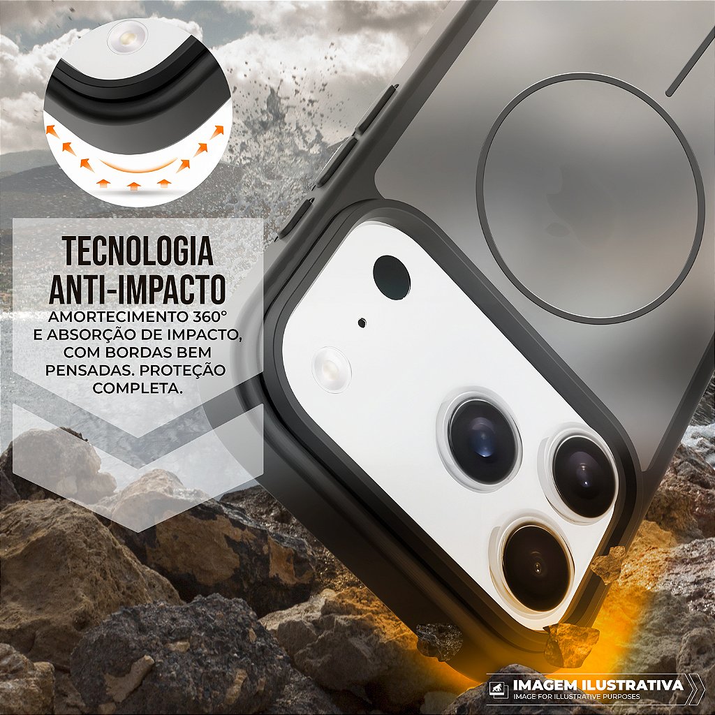 Capa para iPhone 18 Pro Max - Magsafe Wave Fumê - Preta - Gshield