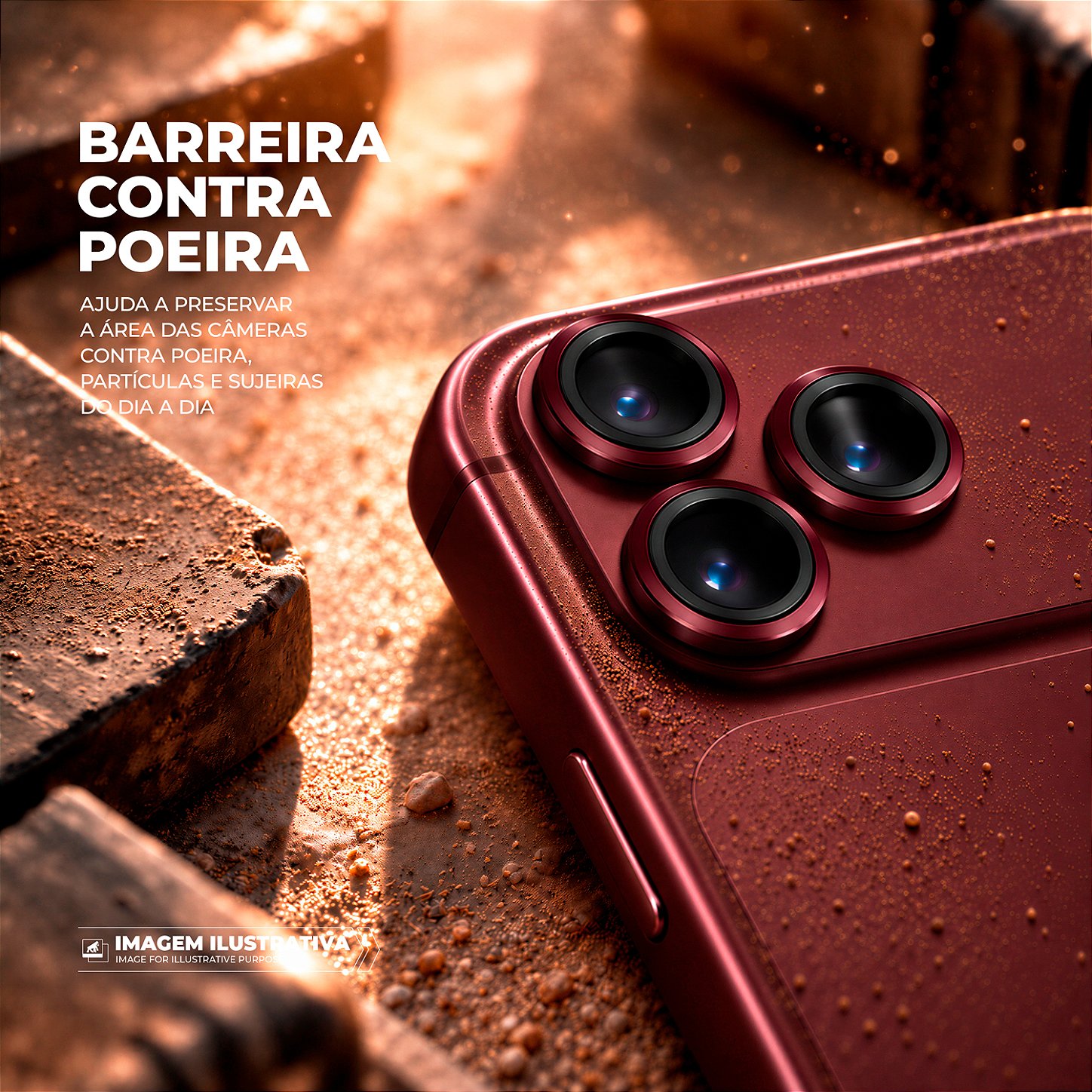 Protetor de Lente Dinamic para iPhone 18 Pro / 18 Pro Max - Bordô - Gshield - foto 5