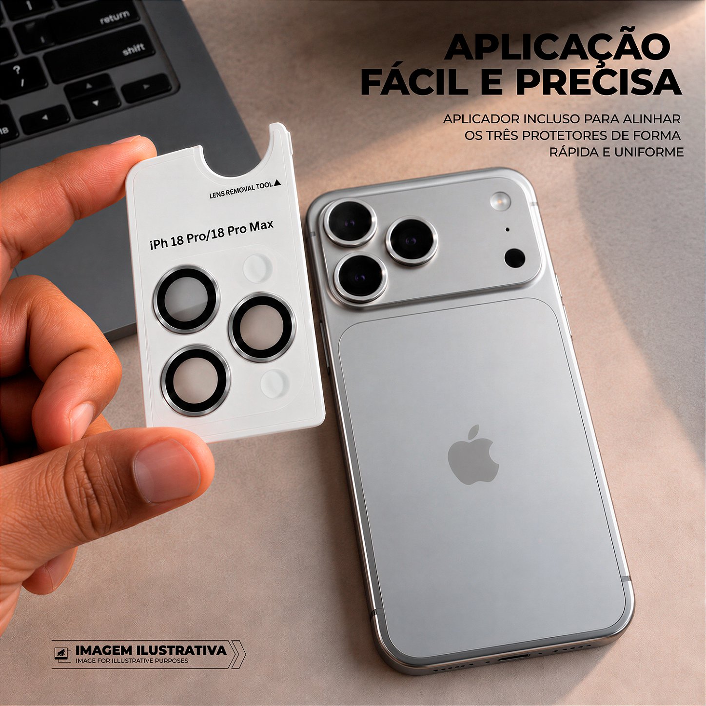Protetor de Lente Dinamic para iPhone 18 Pro / 18 Pro Max - Cinza - Gshield - foto 4