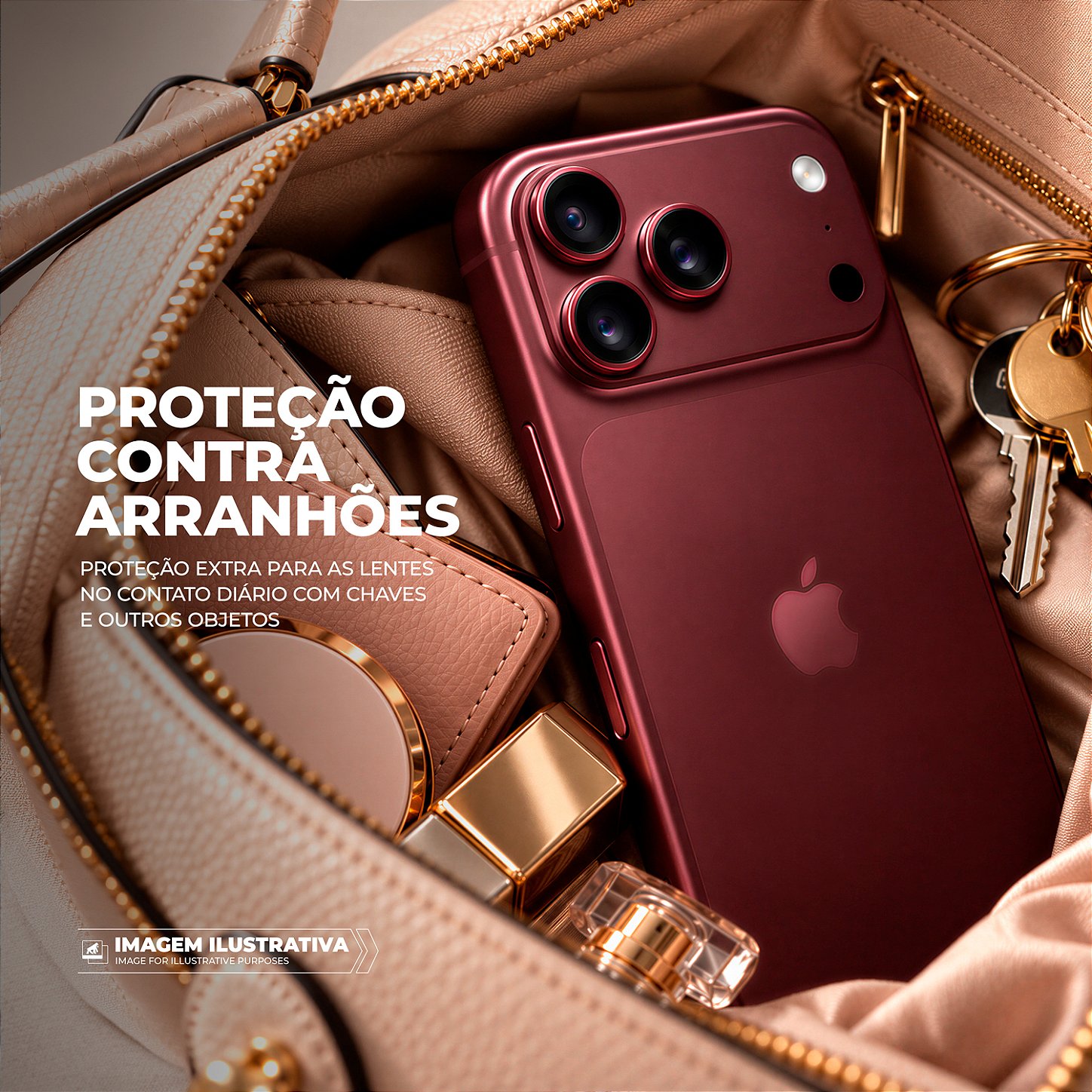 Protetor de Lente Dinamic Slim para iPhone 18 Pro / 18 Pro Max - Bordô - Gshield - foto 6