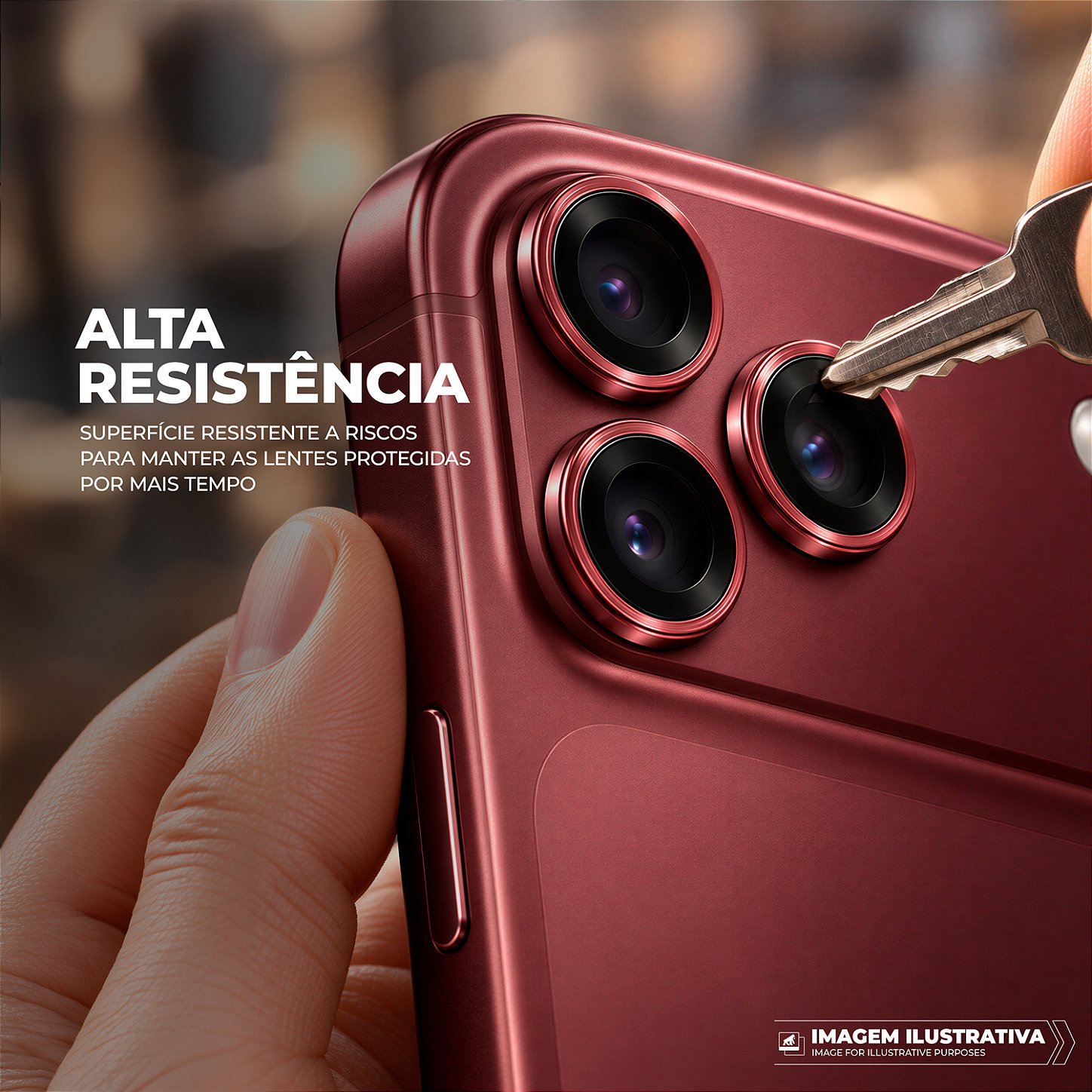 Protetor de Lente Dinamic Slim para iPhone 18 Pro / 18 Pro Max - Bordô - Gshield - foto 7